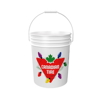 Canadian Tire Branded Food Grade Plastic Bucket, Christmas Design, 19-L/5-Gal Front_Elevated