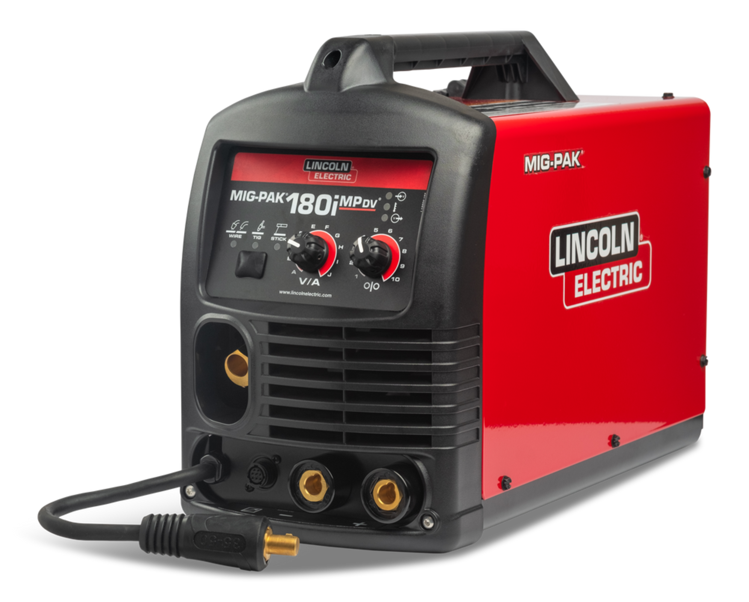 Lincoln Electric MIG-Pak 180 Multi-Process Dual Voltage Welder, 120/230V Front_Three_Fourths_Angled_Left