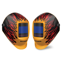 MAXIMUM Premium Variable Shade Welding Helmet, UV Resistant, Flame Design Composite_or_Mixed