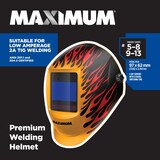 MAXIMUM Premium Variable Shade Welding Helmet, UV Resistant, Flame Design Composite_or_Mixed