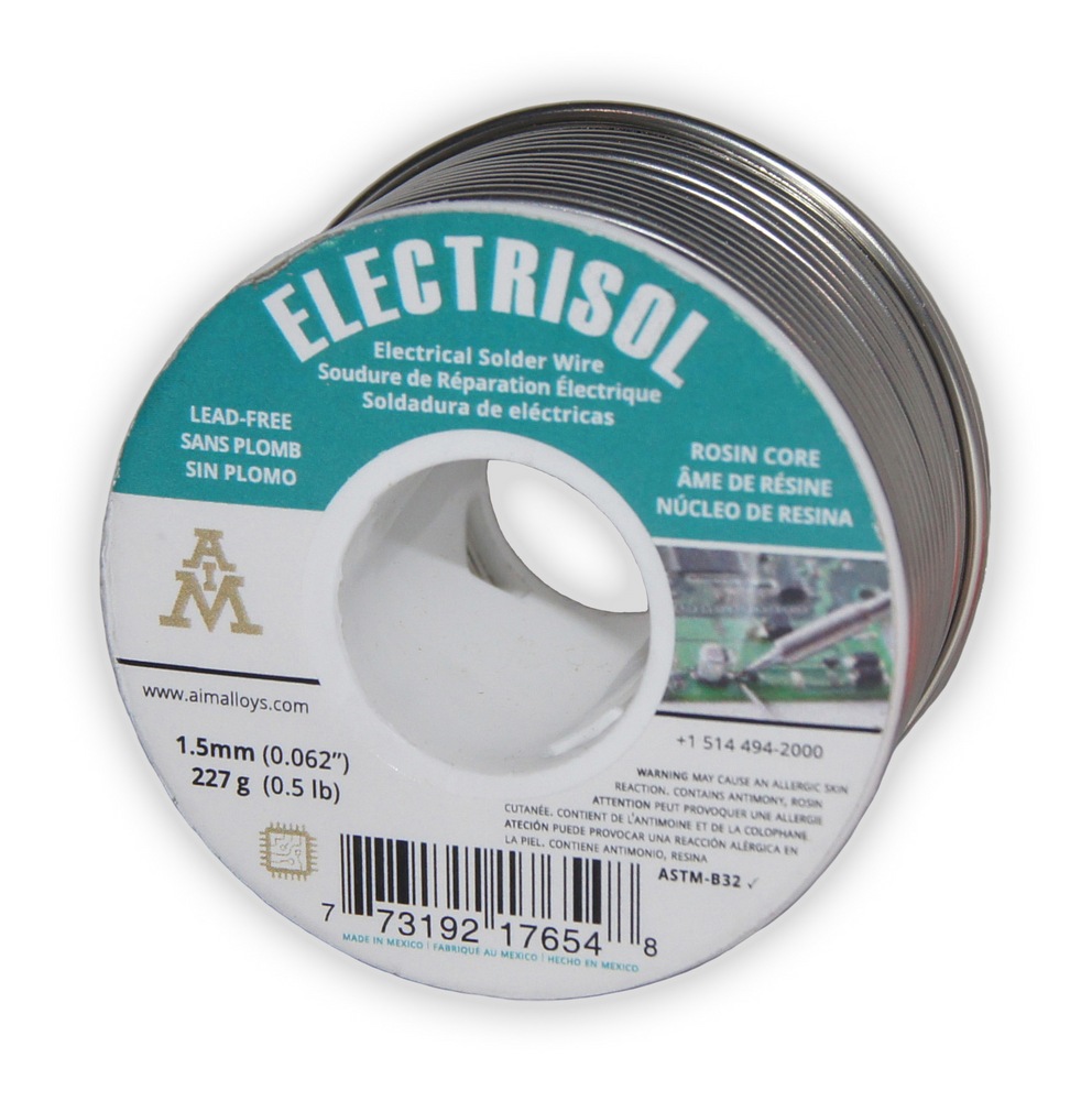 AIM Electrisol LeadFree Rosin Flux Core Electrical Solder Wire
