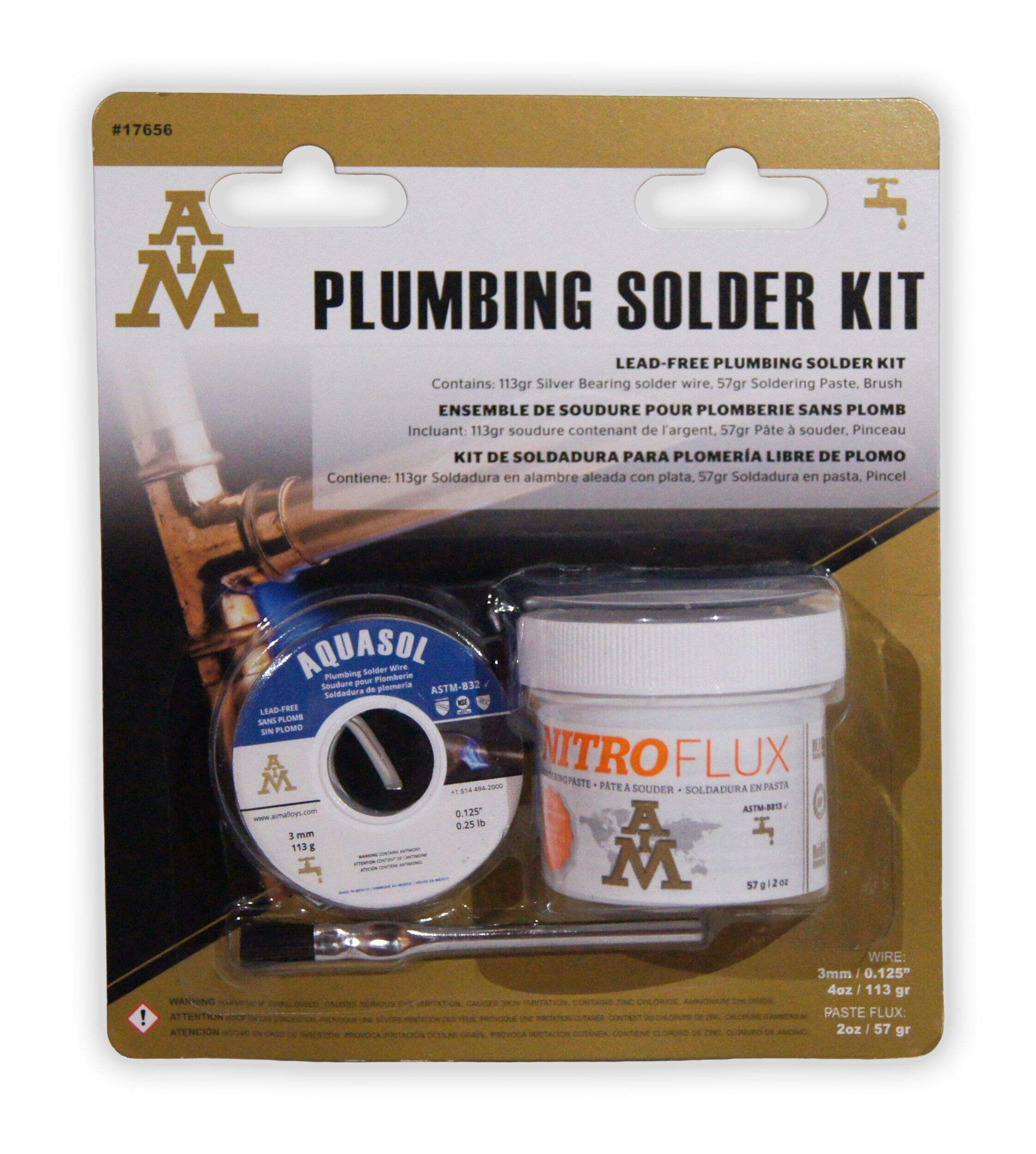 AIM Lead-Free Silver-Bearing Plumbing Soldering Kit, 57-g, 3-Pc Front_Flat