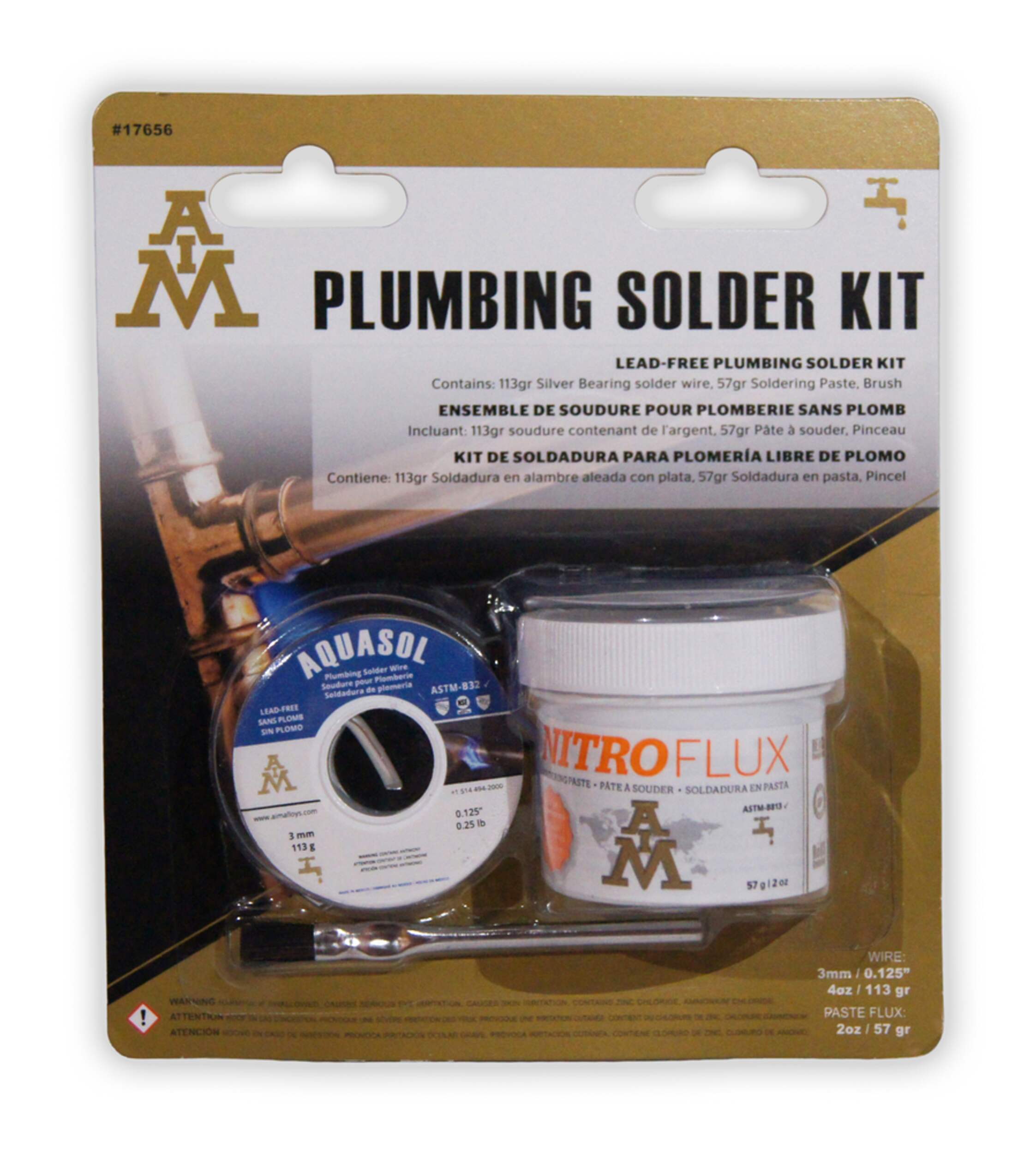 AIM LeadFree SilverBearing Plumbing Soldering Kit, 57g, 3Pc