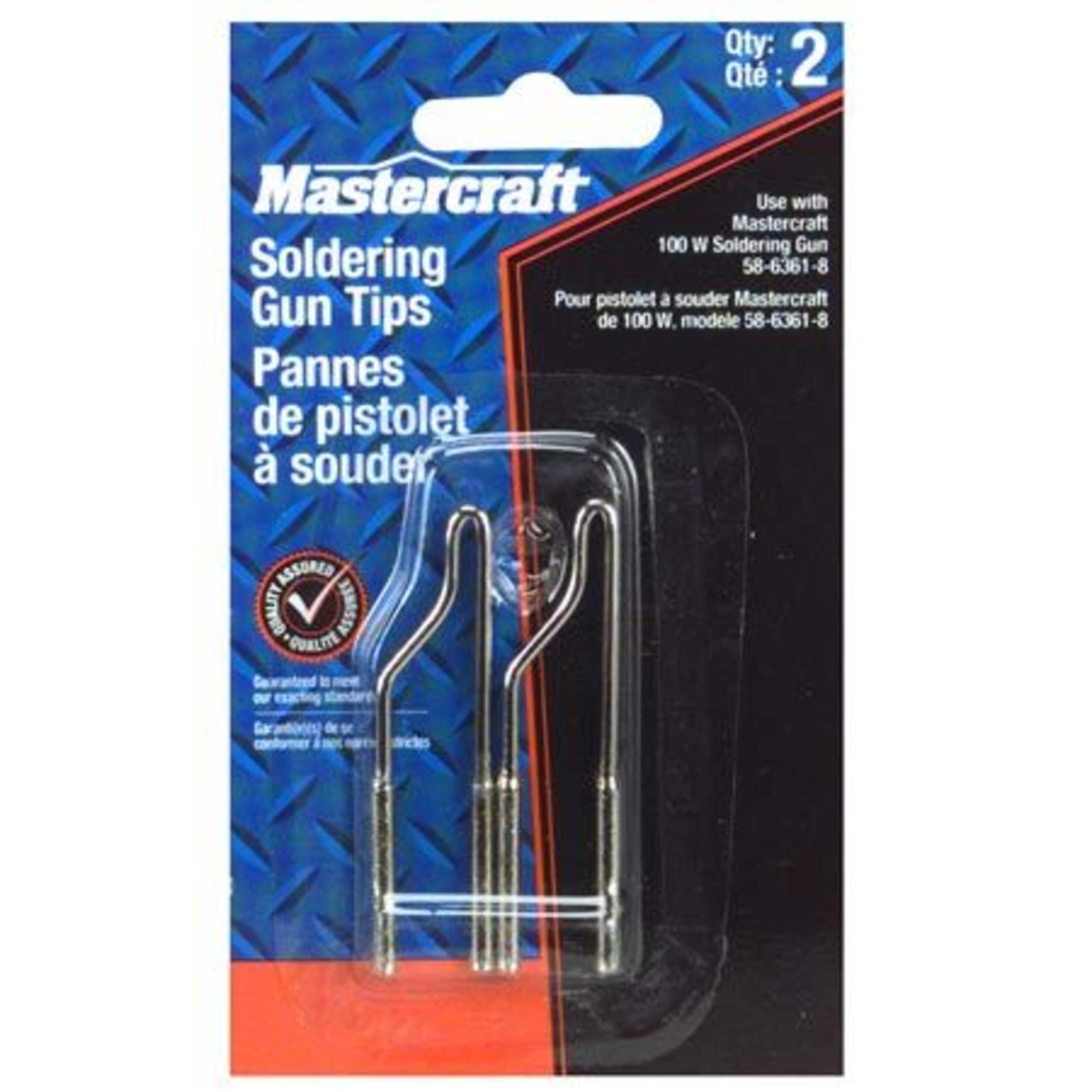 Mastercraft RePlacement Soldering Gun TiPs for 100W Soldering Gun, 30-mm, 2-Pk Front_Flat
