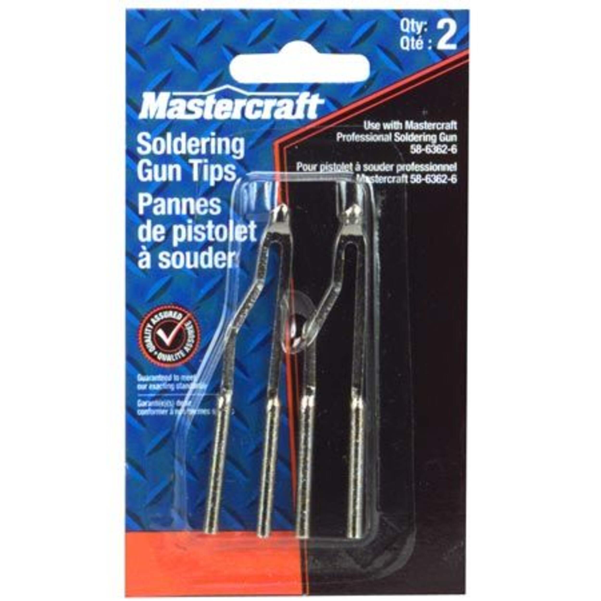 Mastercraft RePlacement Soldering Gun TiPs for 150W/230W Soldering Gun, 40-mm, 2-Pk Front_Flat