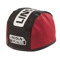 Bonnet de soudage ignifuge en coton Lincoln Electric, noir/rouge, taille unique