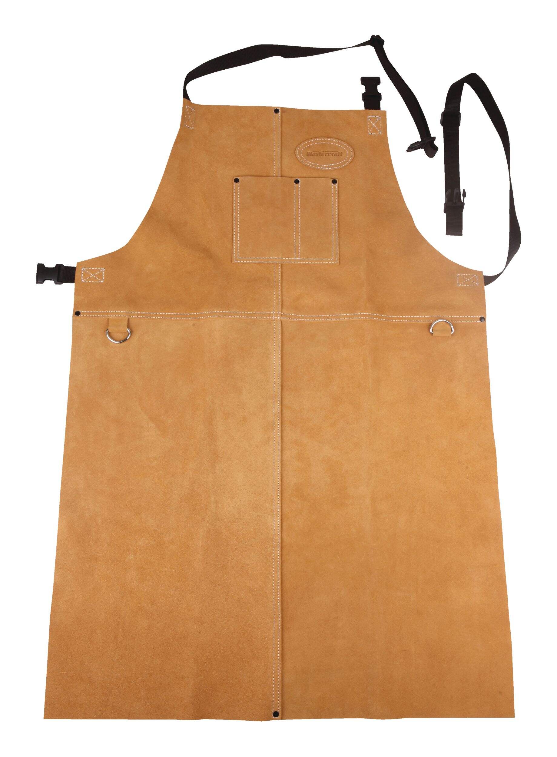 Mastercraft Leather Chest Apron, Brown/Tan, One Size Front_Flat