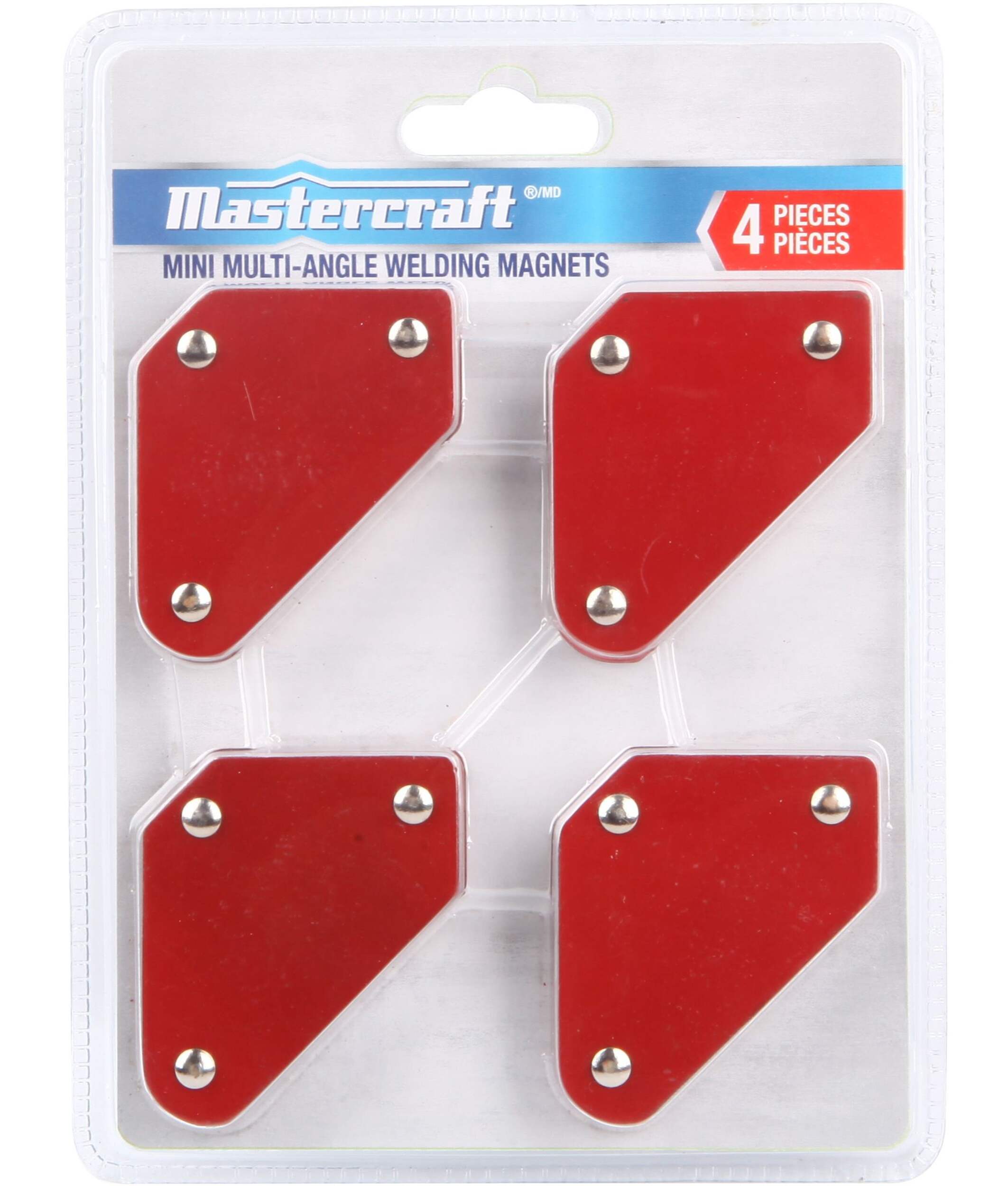 Mini-aimants multiangles Mastercraft, rouge, paq. 4 Front_Flat