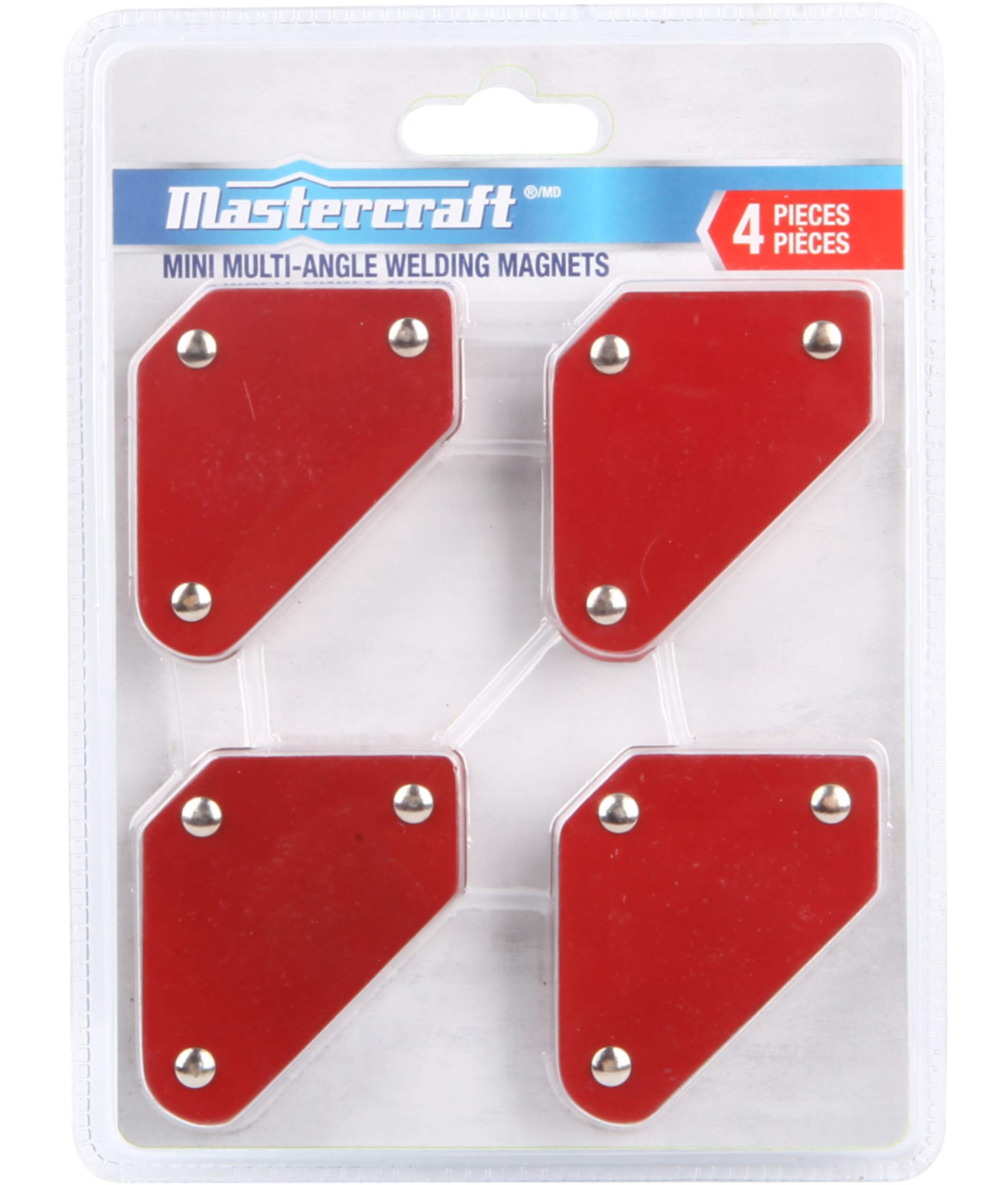 Mastercraft Multi-Angle Mini Welding Magnets, Red, 4-Pc Front_Flat