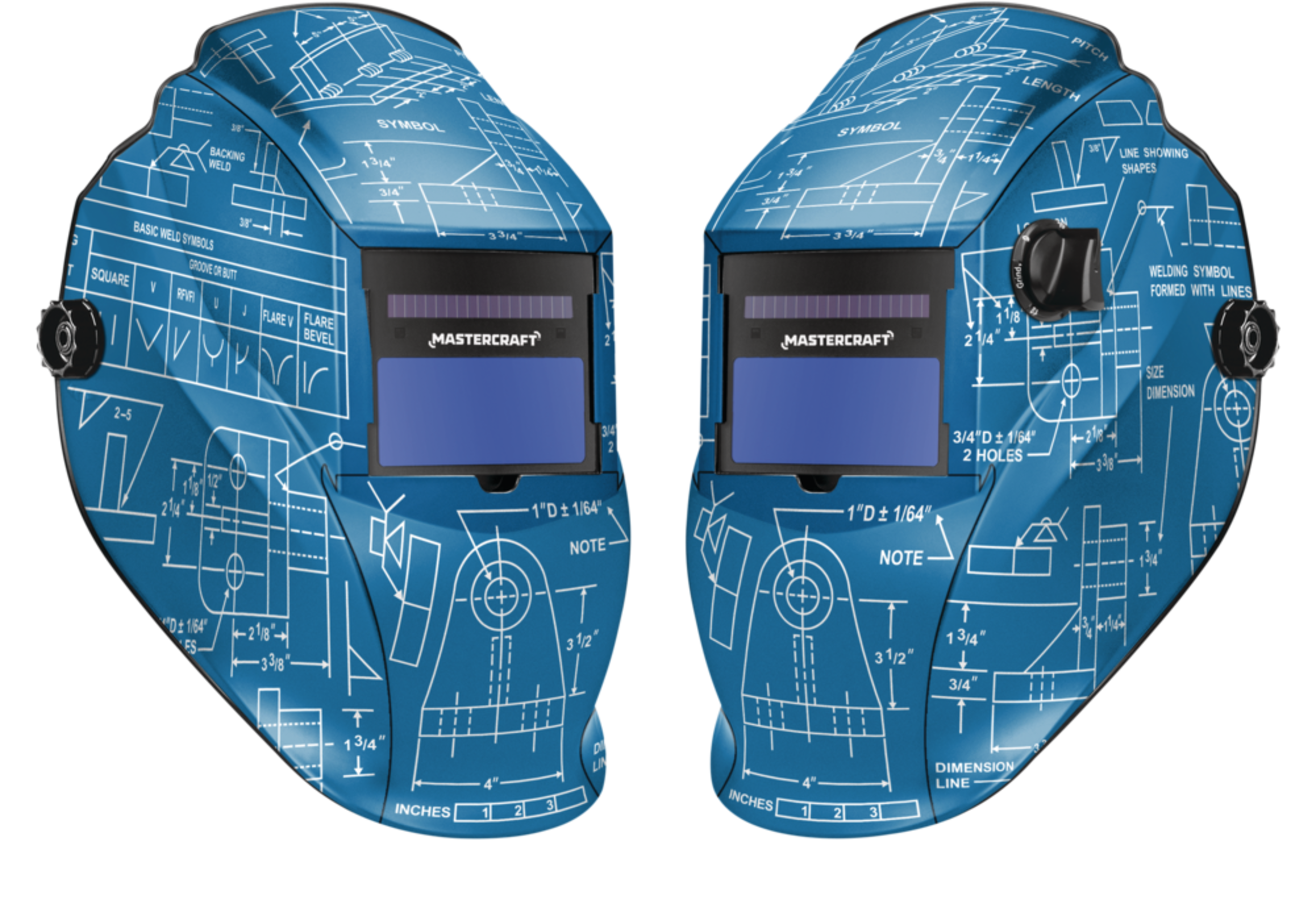 Mastercraft Auto-darkening Welding Helmet, Variable Shade #9-13, Blueprint Composite_or_Mixed