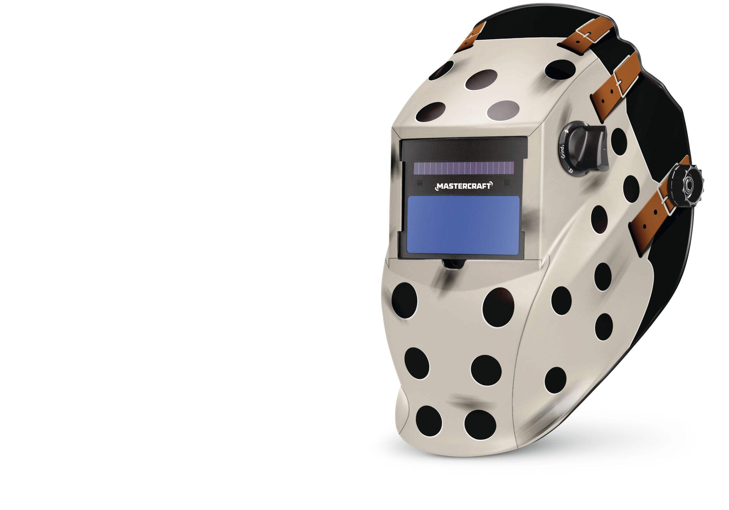 Mastercraft Auto-darkening Welding Helmet, Variable Shade #9-13, Goalie Front_Three_Fourths_Angled_Left