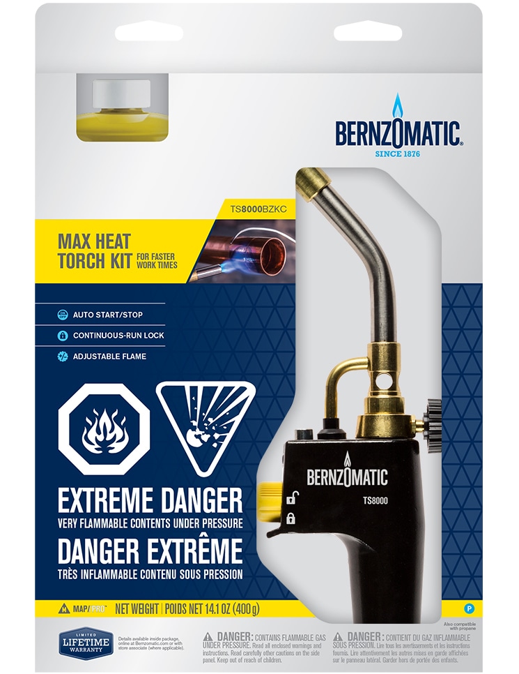 Bernzomatic TS8000 MaP/Pro MaxHeat ProPane Torch Kit, 400g Canadian
