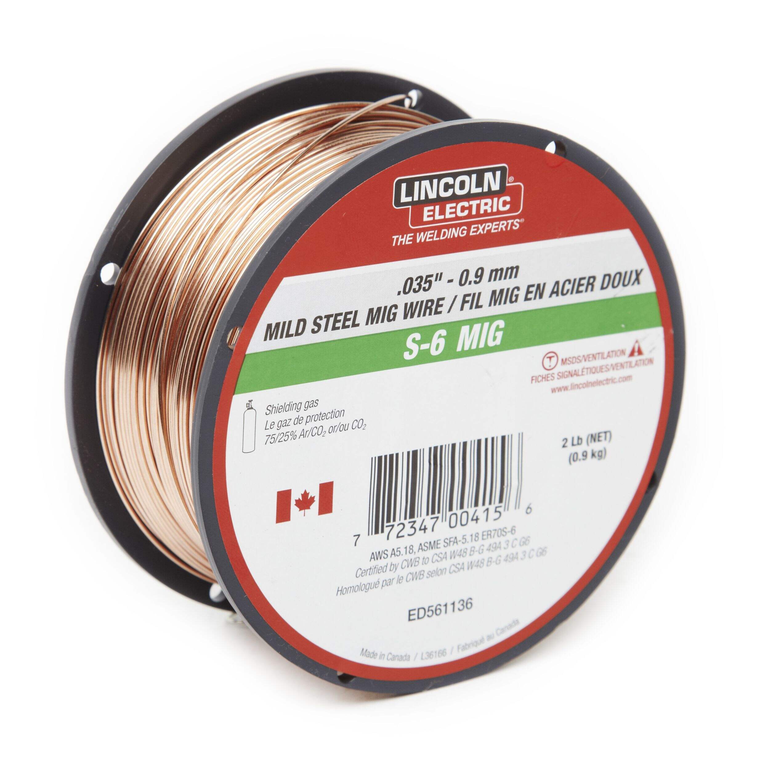 Lincoln Electric MIG Welding Wire, .035-in, 2-lb Front_Angled_Right