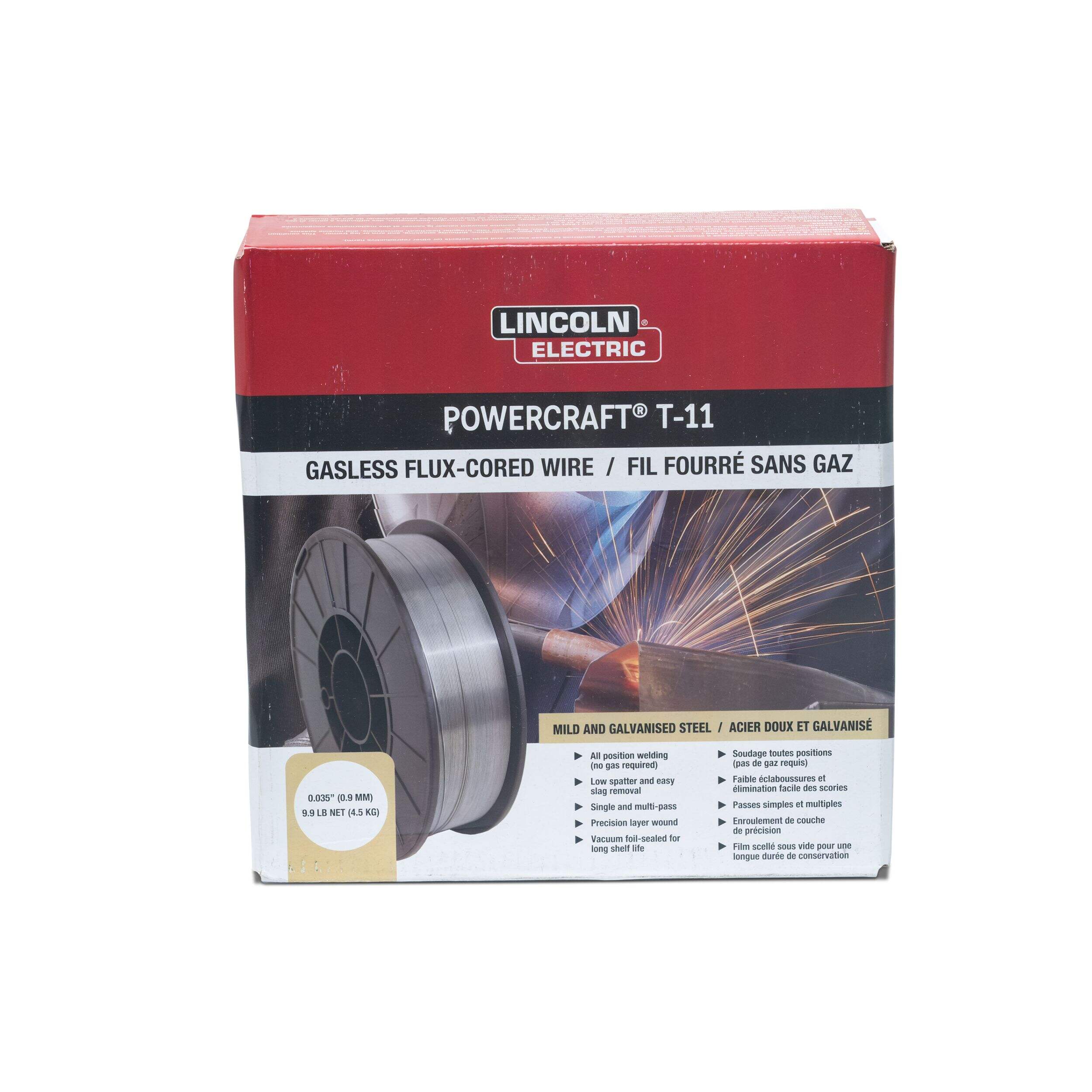 Lincoln Electric Power Craft T-11 Flux-Cored Welding Wire, 10-lb, 0.035-in Front_Elevated