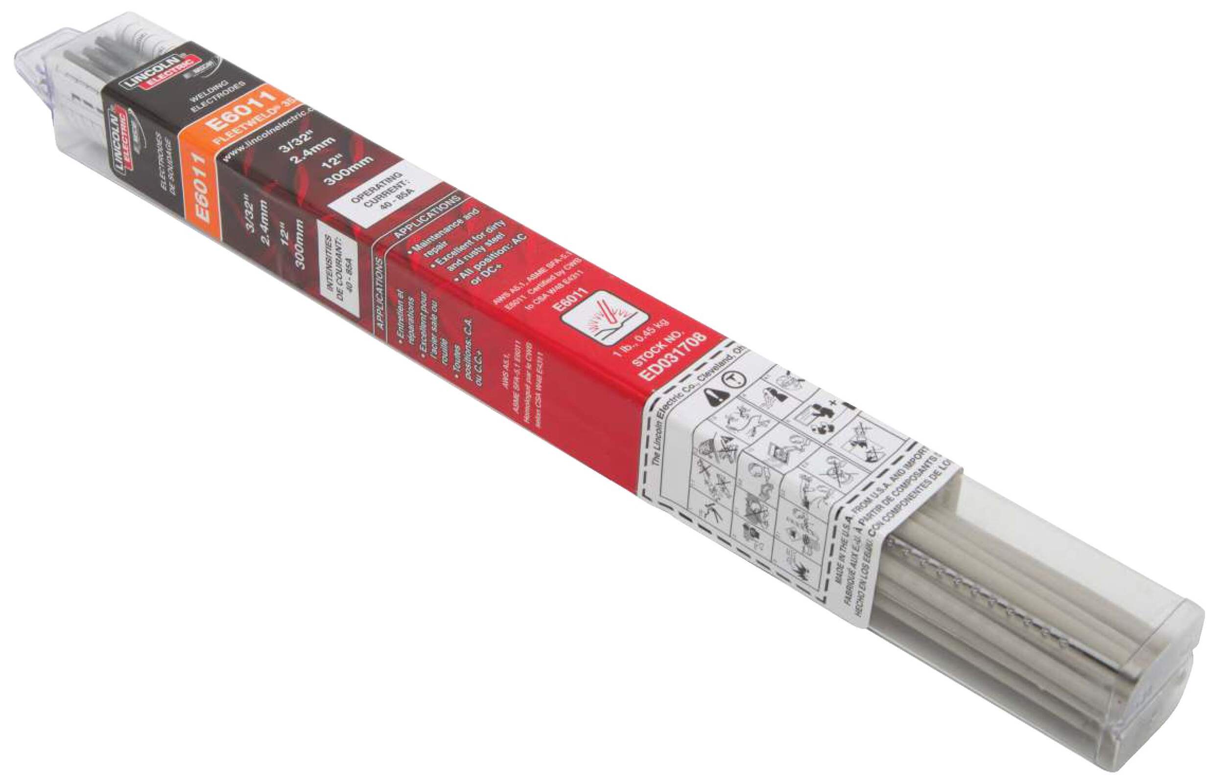 Lincoln Electric E6011 Welding Rod, 3/32-in Overhead_Plunge