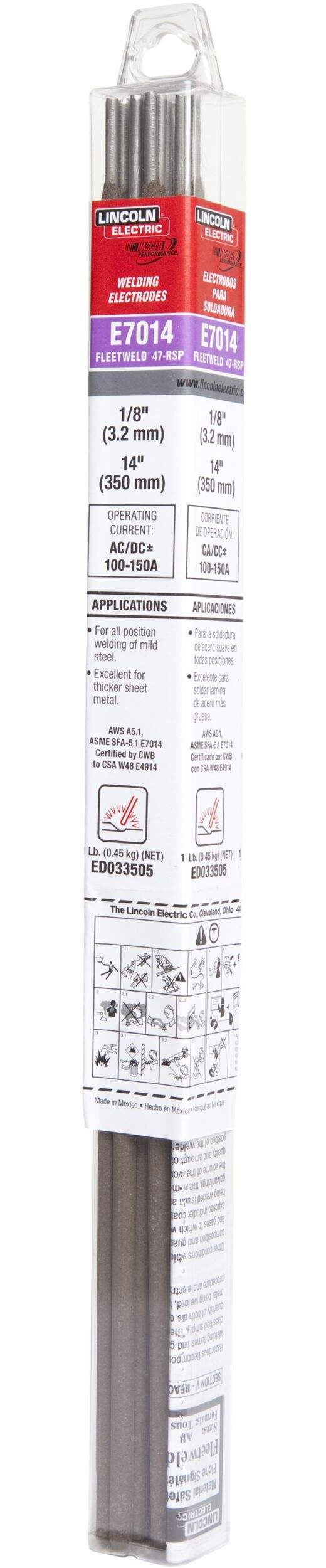 Lincoln Electric E7014 Welding Rod, 1/8-in Front_Angled_Left