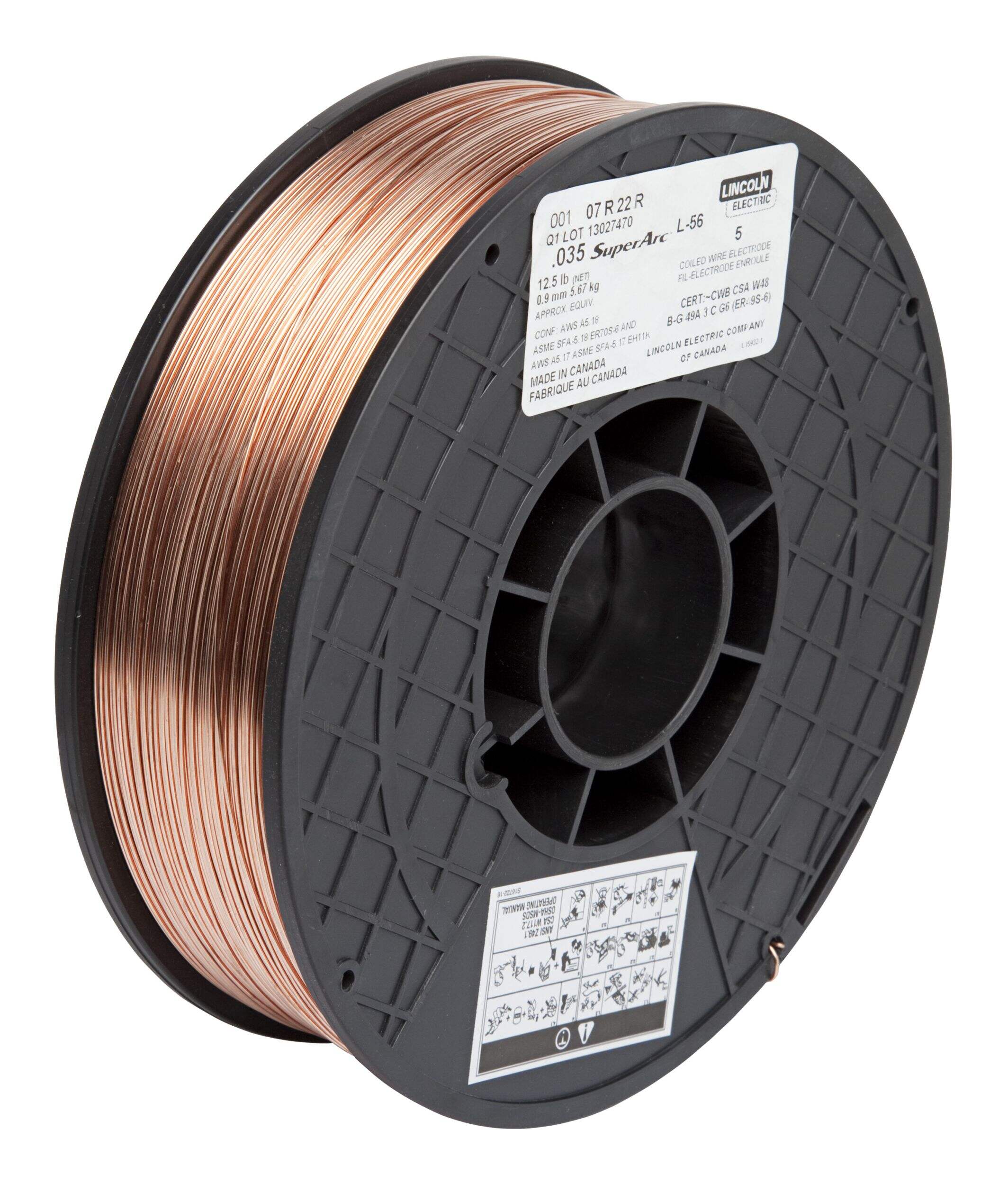 Fil de soudage MIG Lincoln Electric S-6, 5,67 kg, 0,03 po Front_Angled_Right