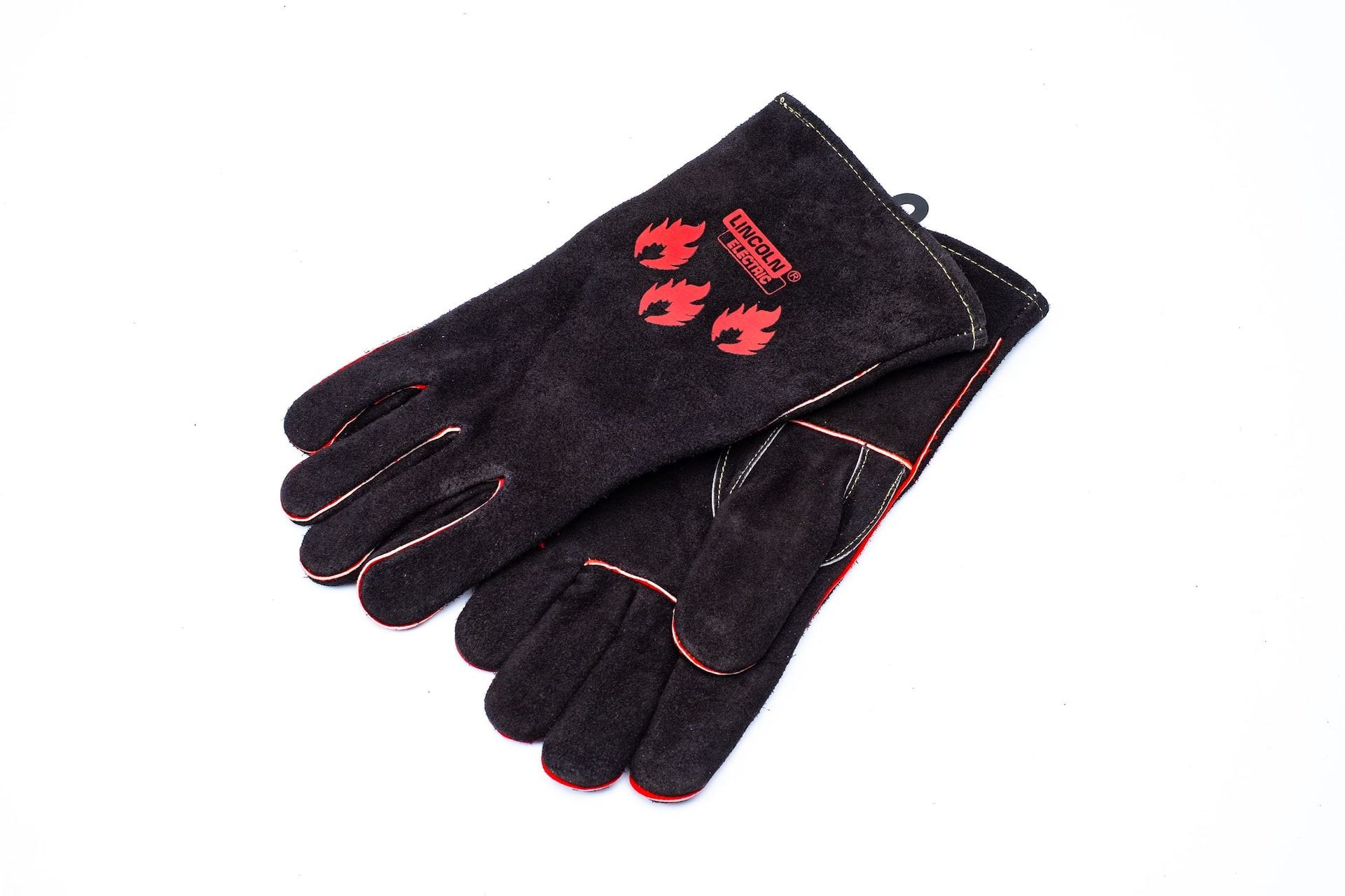 Lincoln Electric Premium Leather Welding Gloves, Black/Red, XL