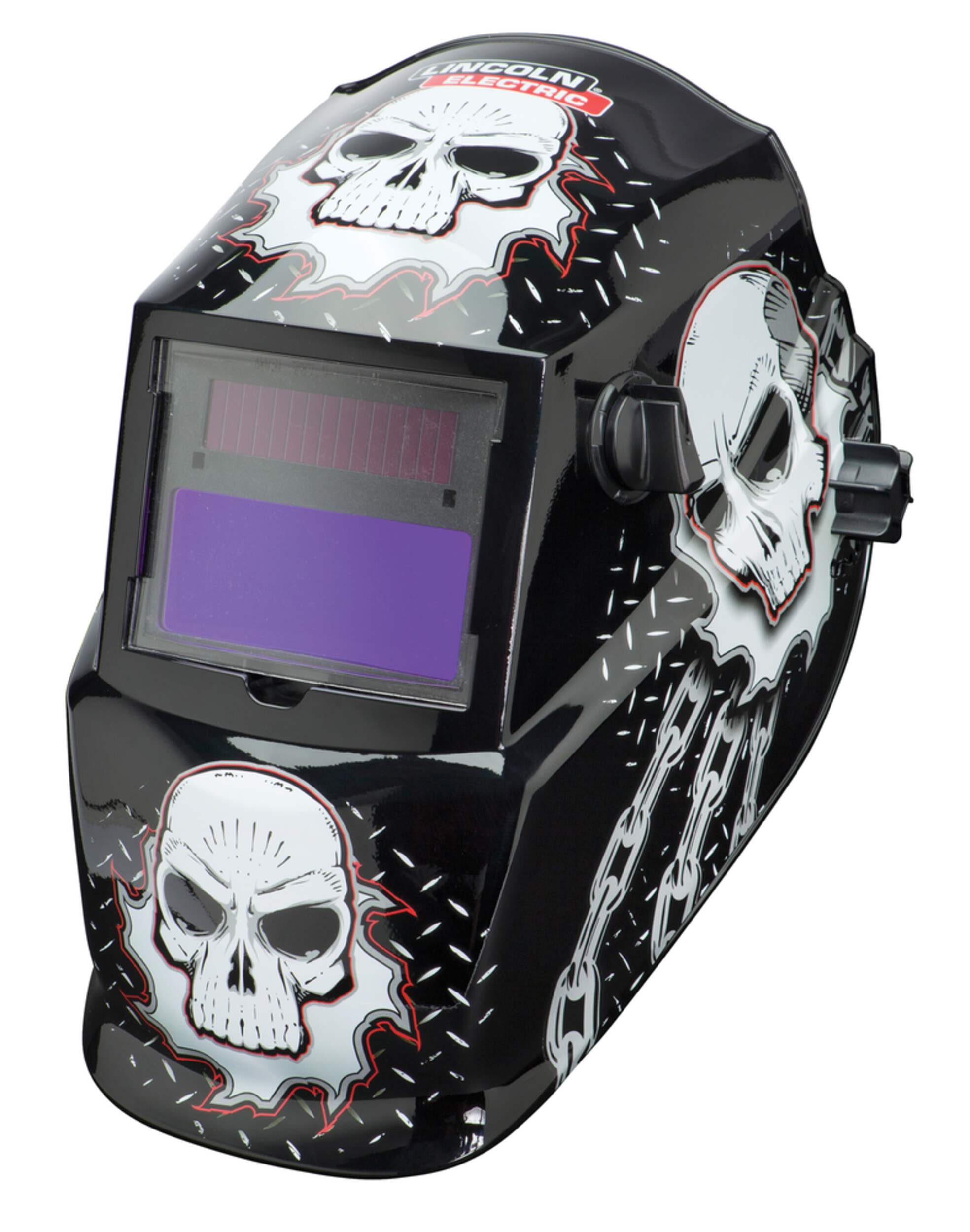 Lincoln Electric Skull and Bones Welding Helmet Front_Angled_Left