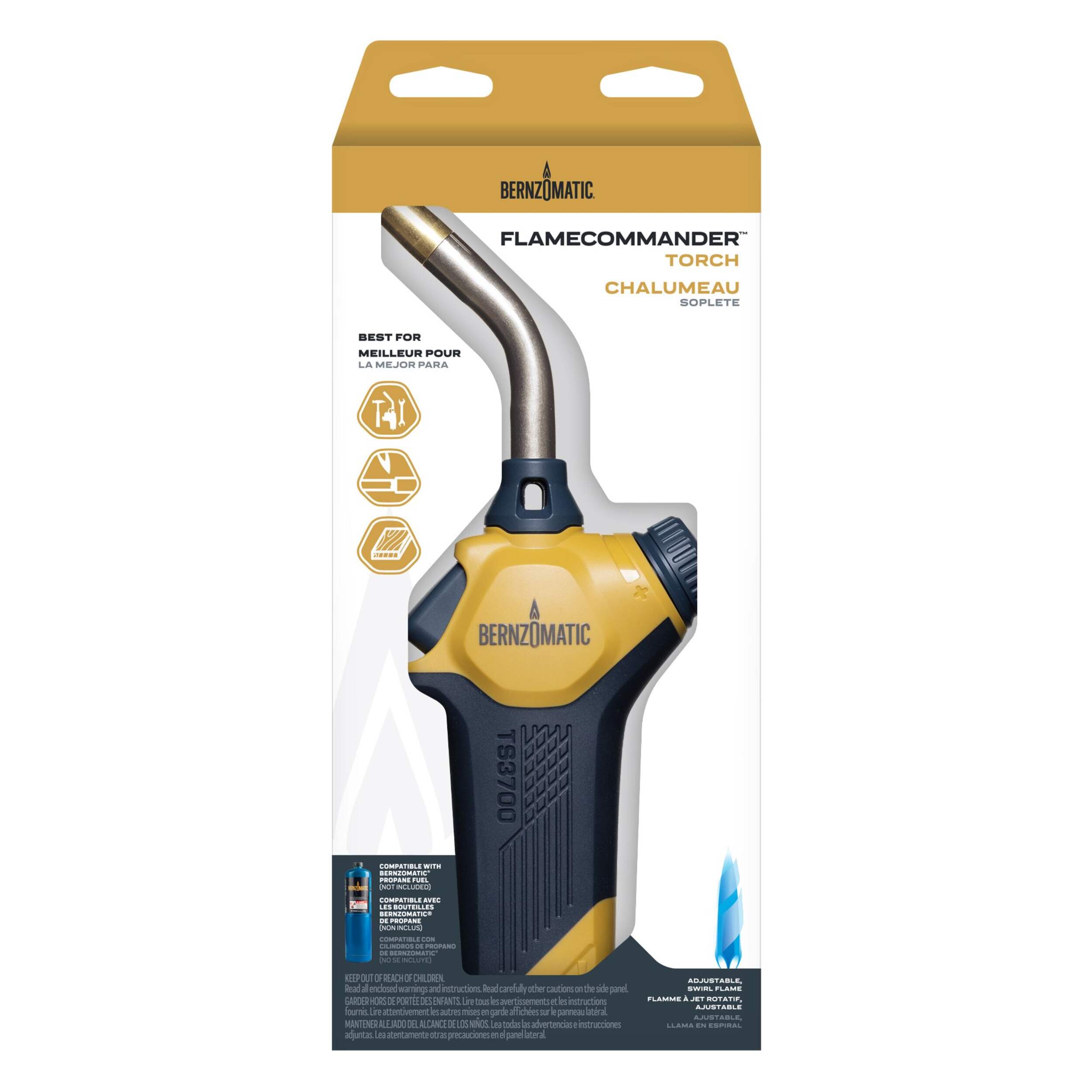 Bernzomatic TS3700 FlameCommander Adjustable Propane Torch Front_Flat