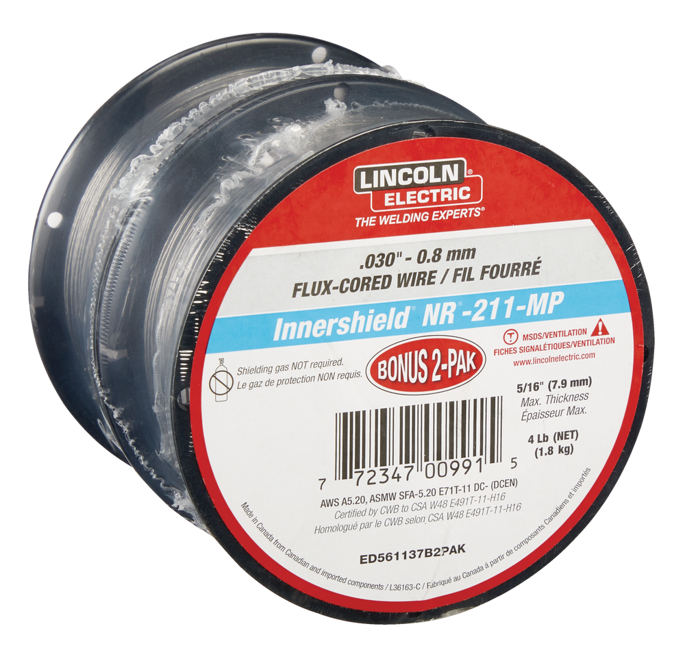 Lincoln Electric Flux-Cored Gasless Welding Wire Bonus Pack, 2-lb SPool ...