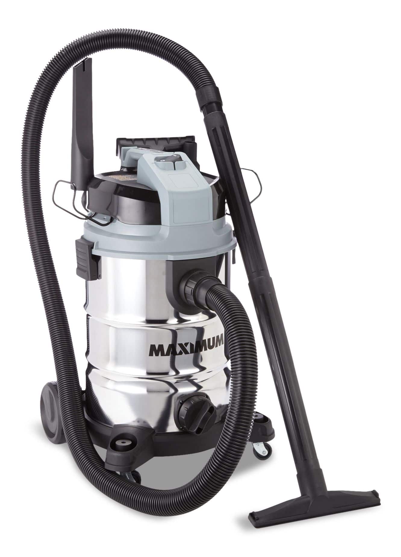 MAXIMUM VKD811SW 5.5 Peak HP Stainless Steel Wet/Dry Shop Vacuum with ...