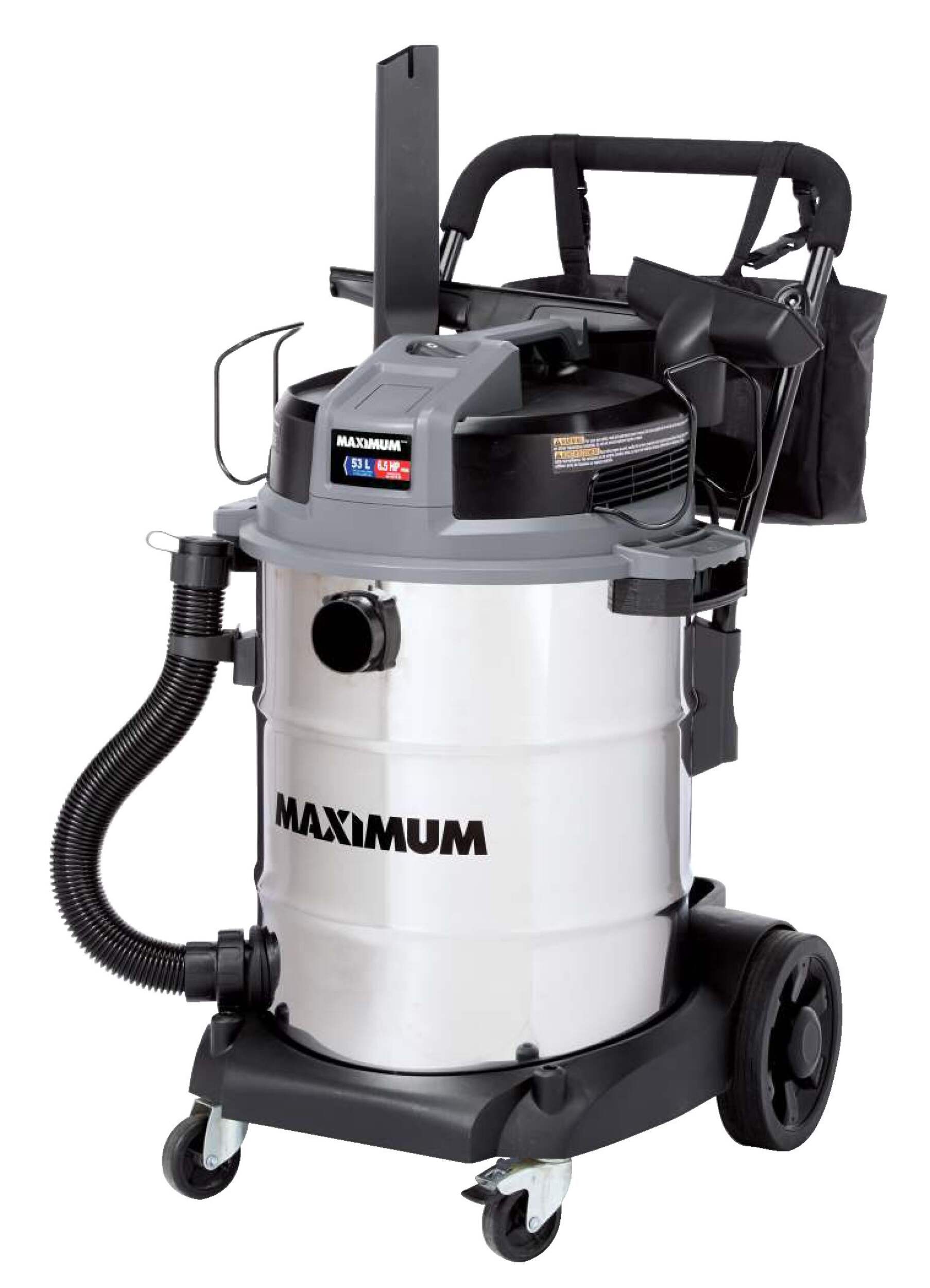 MAXIMUM Stainless Steel Wet Dry Vacuum, 53-L Front_Three_Fourths_Angled_Left