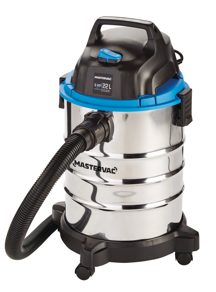Mastervac VO608S 3.0 Peak HP Stainless Steel Wet/Dry Shop Vacuum with