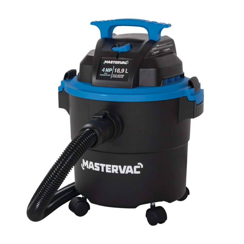 Mastervac AT18115P 4.0 Peak HP Poly Wet/Dry Shop Vacuum with Hose and