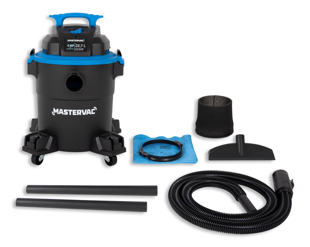 Mastervac AT18116P 4.0 Peak HP Poly Wet/Dry Shop Vacuum with Hose and