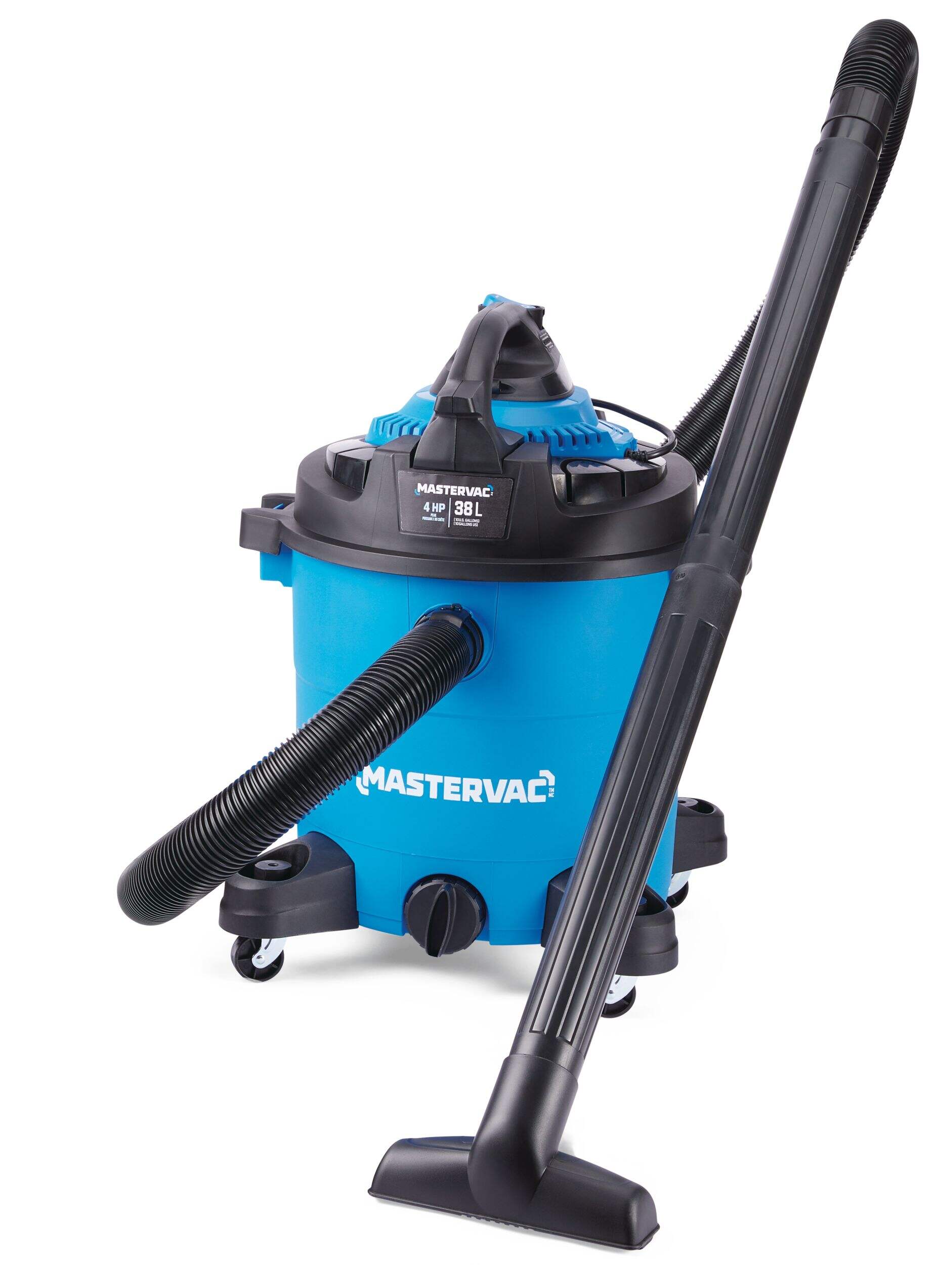 Aspirateur de déchets secs/humides d'atelier avec souffleuse amovible HP Mastervac VBVA1010PF, puissance de crête de 4,0, 37 L Front_Three_Fourths_Angled_Left