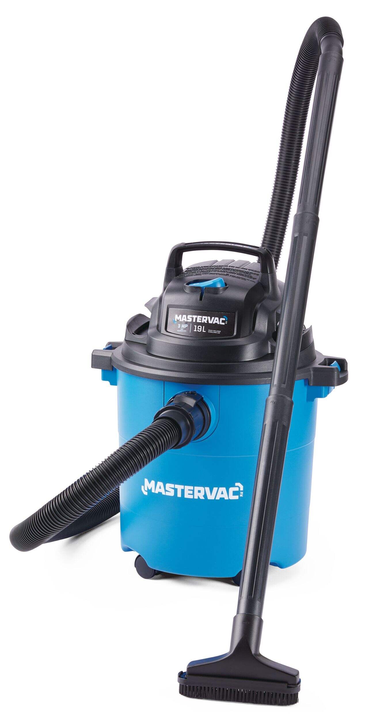 Mastervac VOC507P 4.0 Peak HP Wet/Dry Shop Vacuum with Hose & Accessories, 18.9-L Front_Three_Fourths_Angled_Left