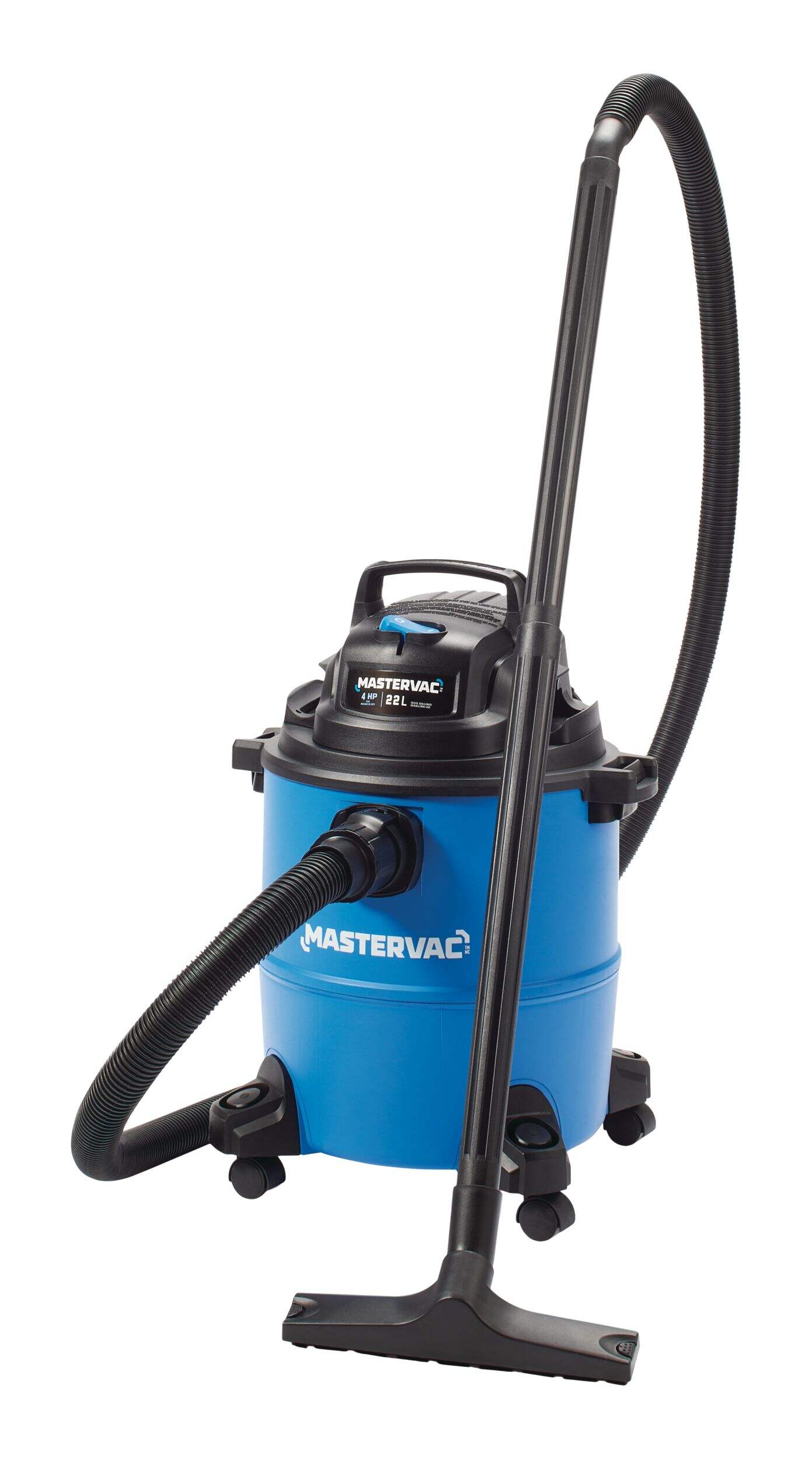 Mastervac VOC608PF 4.0 Peak HP Wet/Dry Shop Vacuum with Hose & Accessories, 22-L Front_Three_Fourths_Angled_Left
