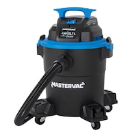 Mastervac Wet/Dry Shop Vacuum with Hose & Accessories, 22.7-L Front_Angled_Left