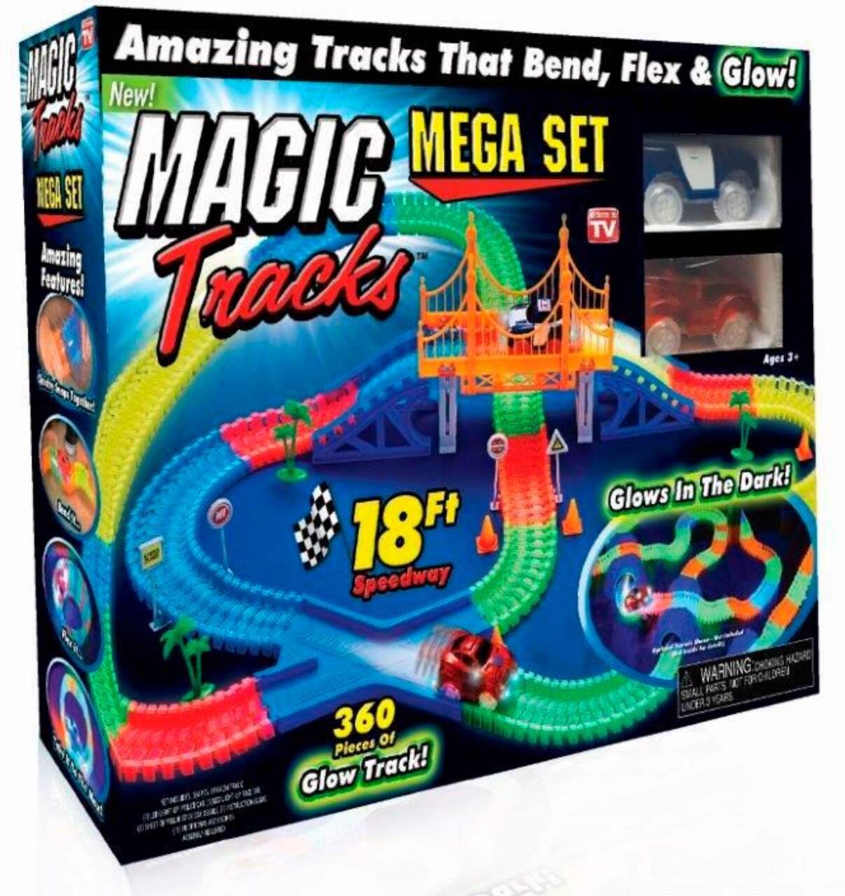 Piste de voiture de course Magic Tracks Mega Set, comme à la télé
