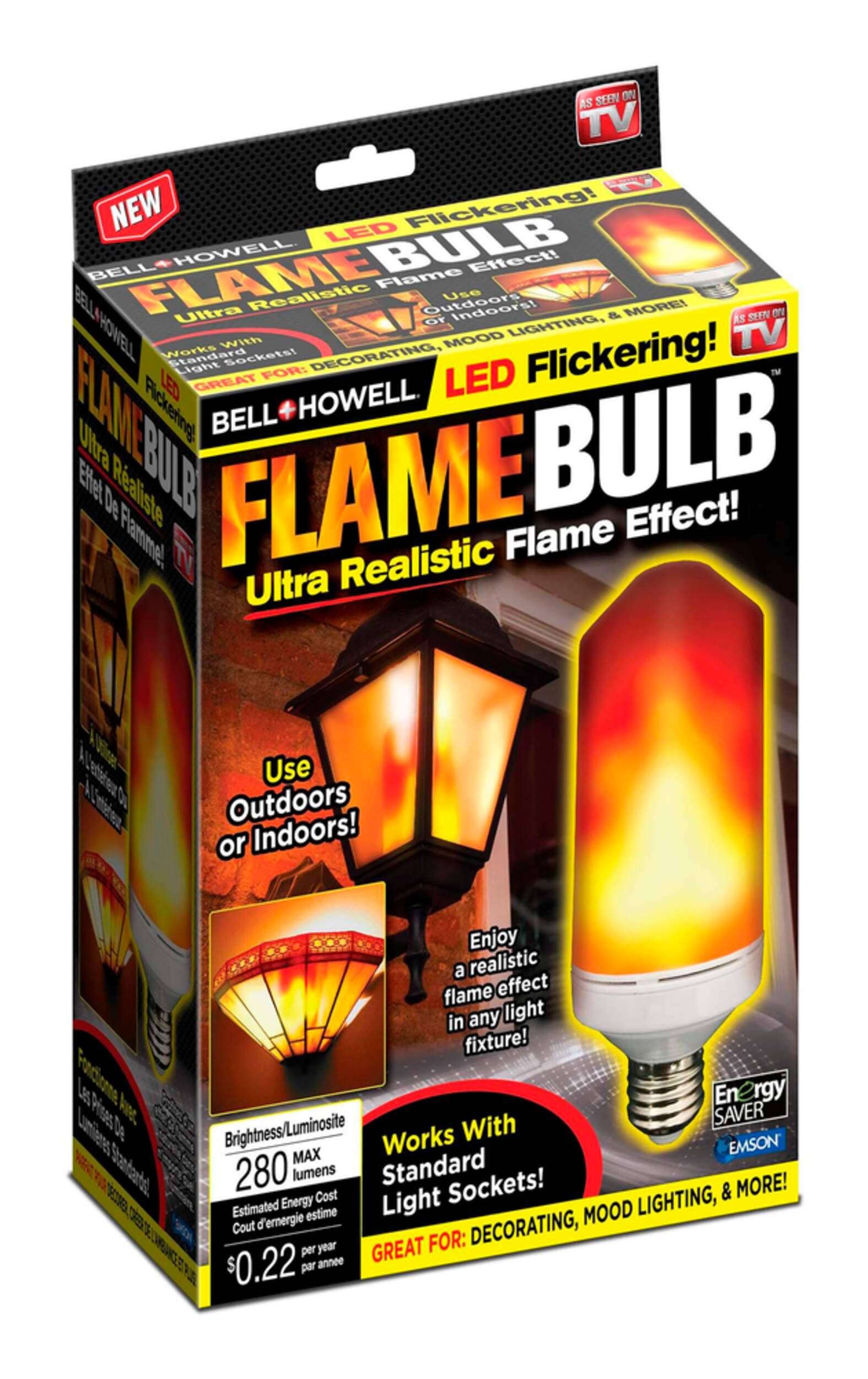 As Seen On TV Bell & Howell Flickering Flame Bulb Front_Angled_Right
