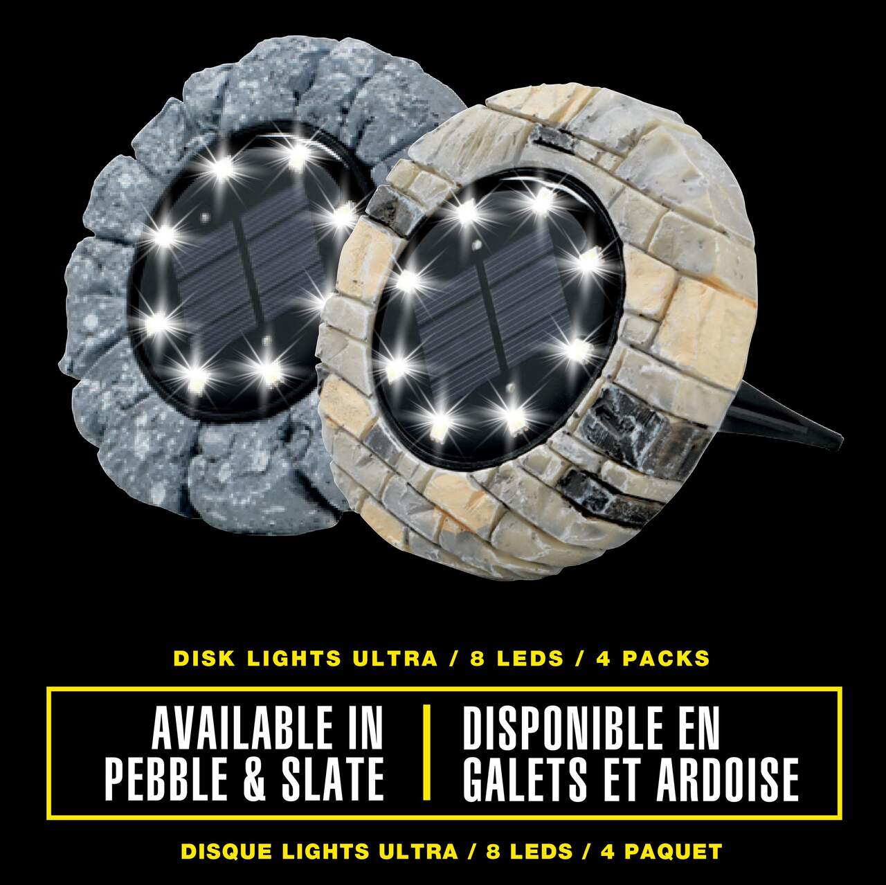 As Seen On TV Bell & Howell Outdoor Solar Disk Lights, Pebble