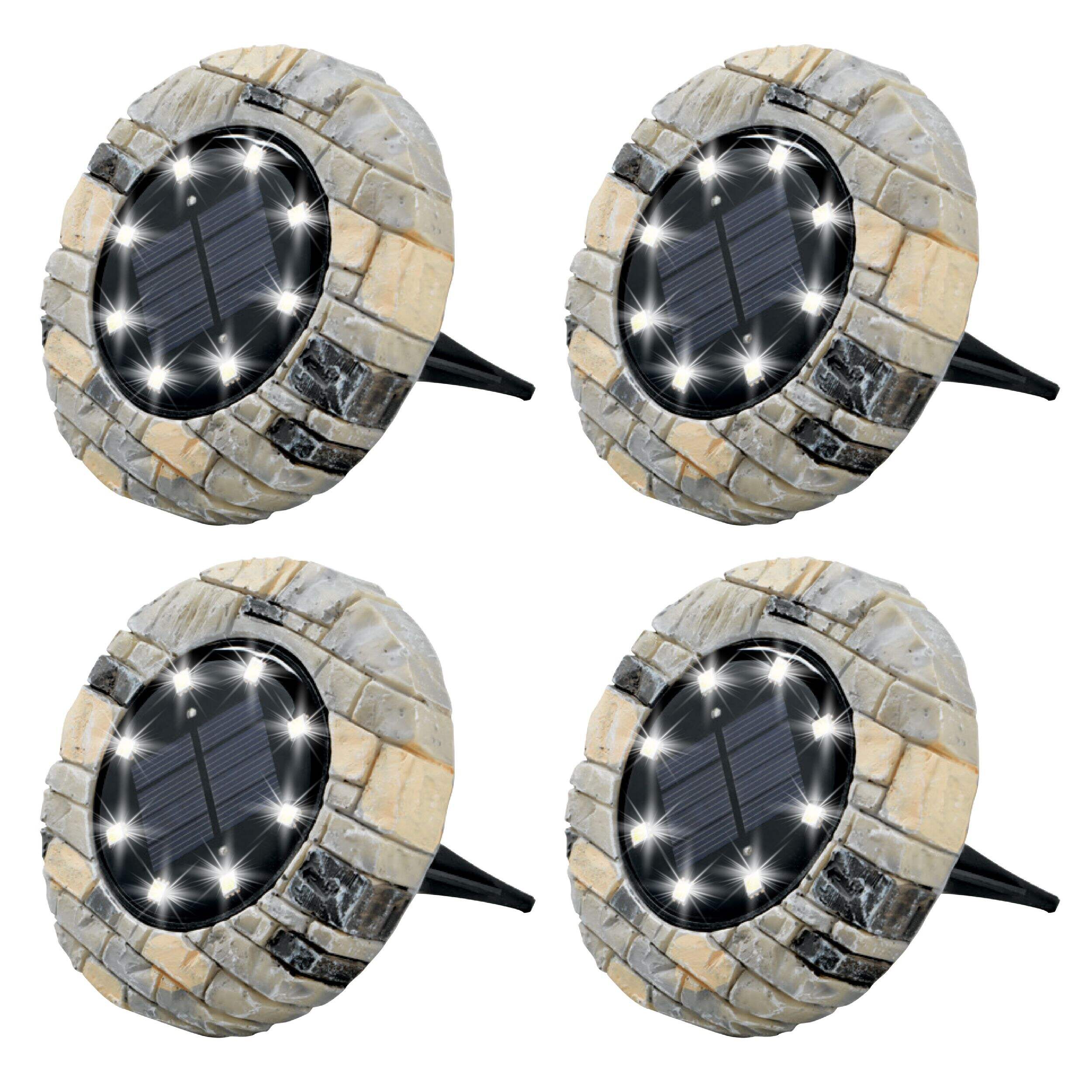 As Seen On TV Bell & Howell Solar Disk Lights, Slate Rock Front_Three_Fourths_Angled_Left