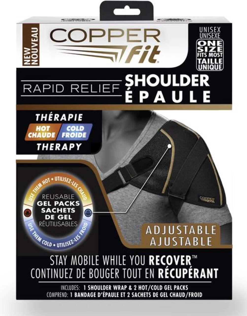 Original Official Copper Fit Rapid Relief Knee Wrap with Hold/Cold Therapy  Canadian Edition : : Health & Personal Care