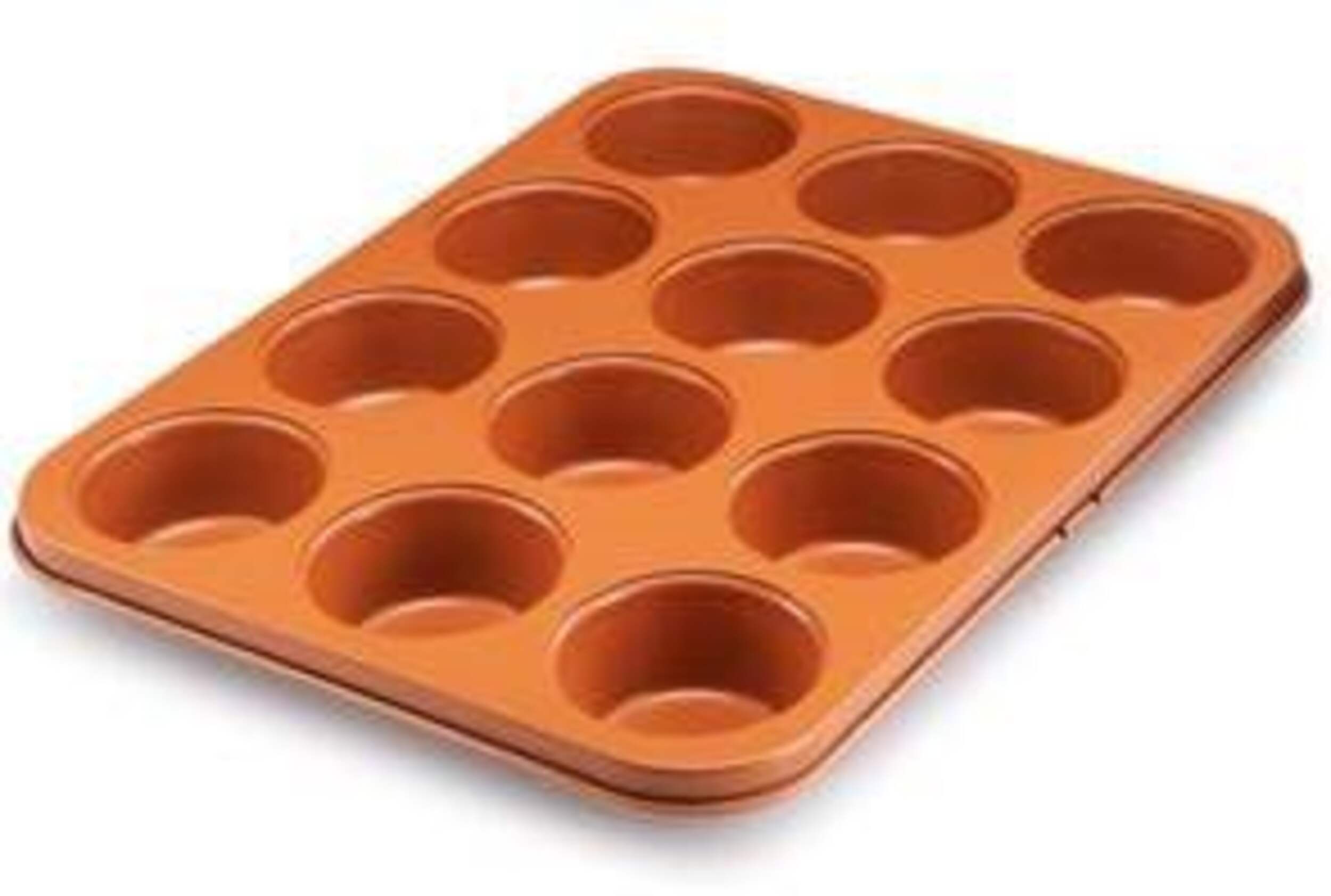 As Seen On TV Gotham Steel Muffin Pan, Copper, 12-Cup Front_Angled_Left