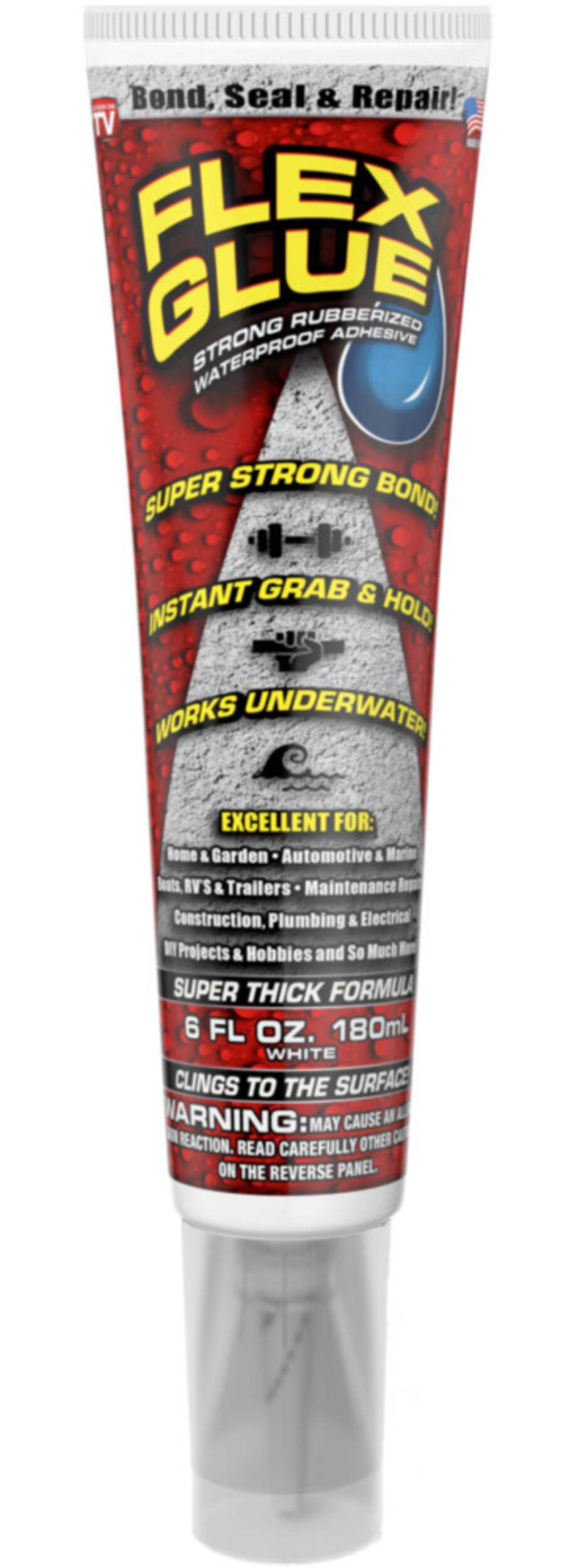 As Seen On TV Flex Glue Strong Rubberized Waterproof Glue, 6-oz Front_Flat