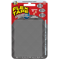 As Seen On TV Flex Tape Strong Rubberized Waterproof Mini Tape, Clear, 3-in x 4-in Front_Flat