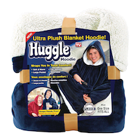 Huggle Hoodie™ Ultra Plush Blanket Hoodie, Blue Front_Flat