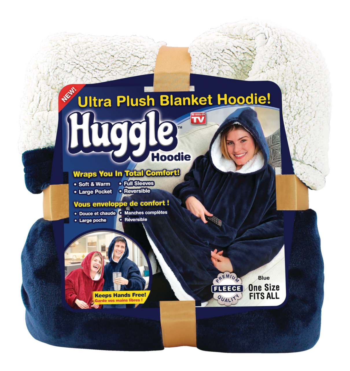 Huggle Hoodie™ Ultra Plush Blanket Hoodie, Blue | Canadian Tire