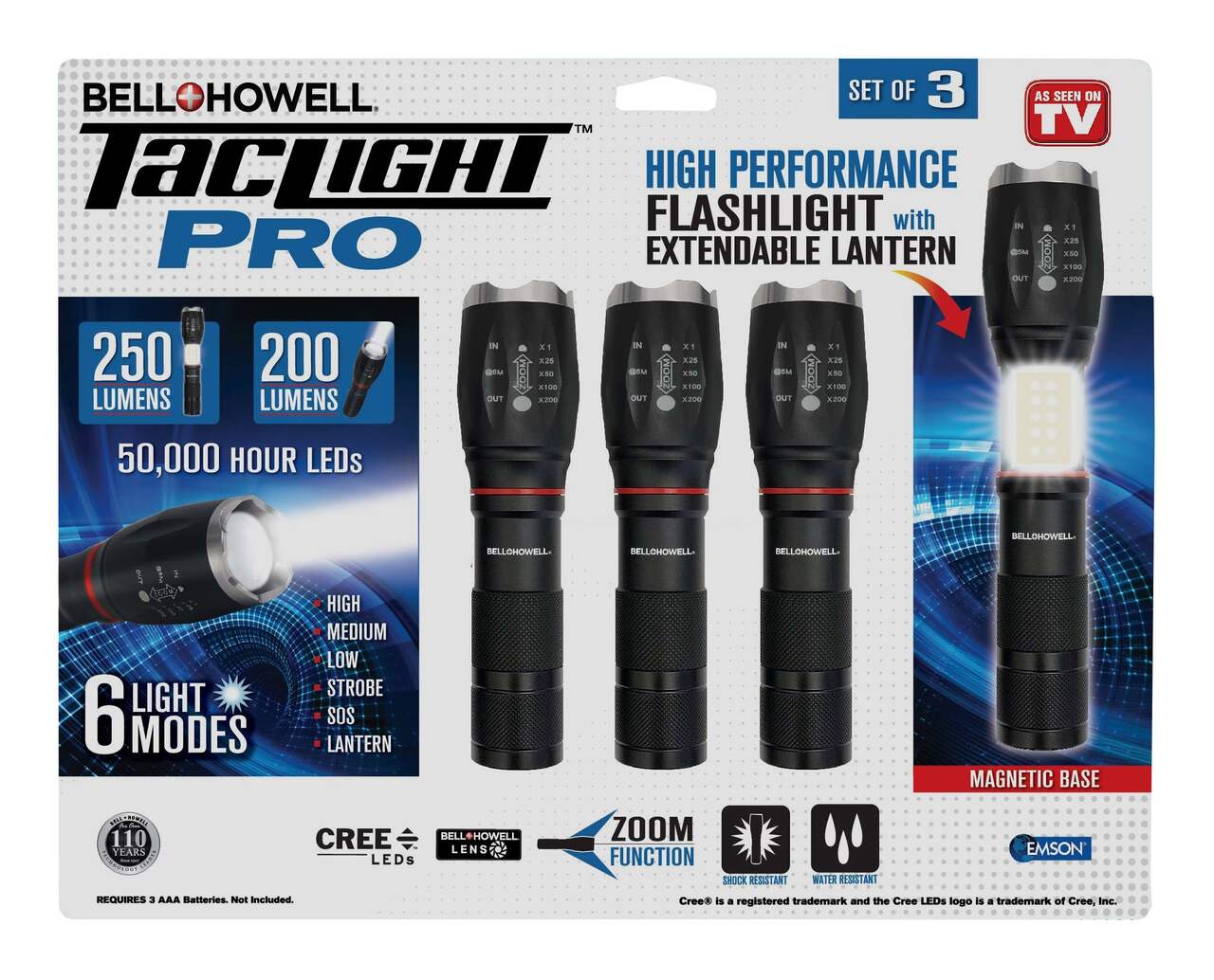 Bell+Howell TacLight 6 Modes Pro Flashlight & Lantern in 1 with Magnetic  Base – As Seen on TV