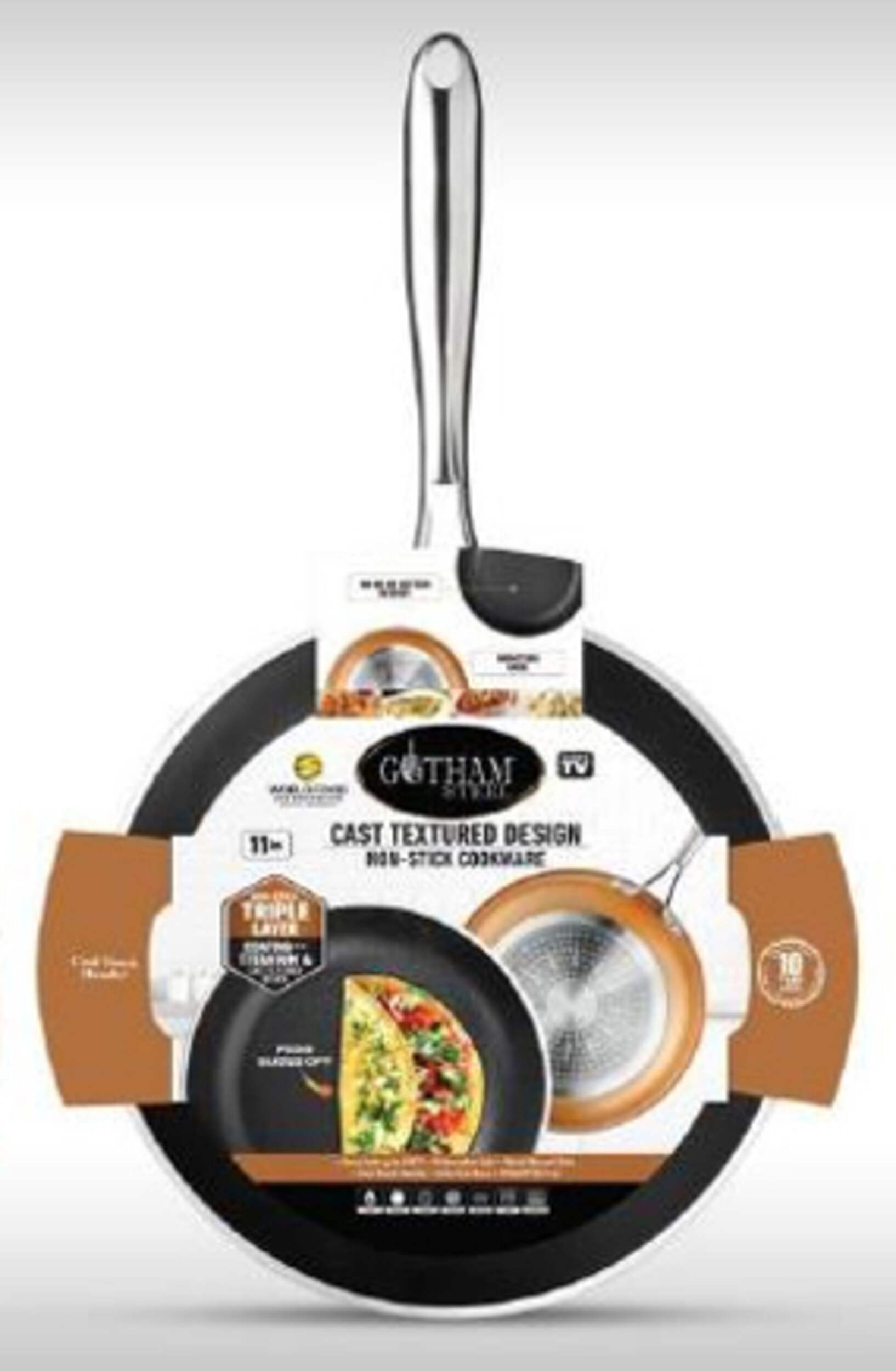 As Seen On TV Gotham Steel Non-Stick Cast Textured Frypan, 11-in Front_Flat