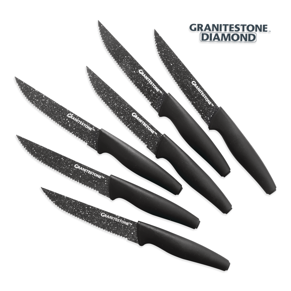 As Seen On TV Granitestone's Steak Knife Set, Stainless Steel, 6-pc
