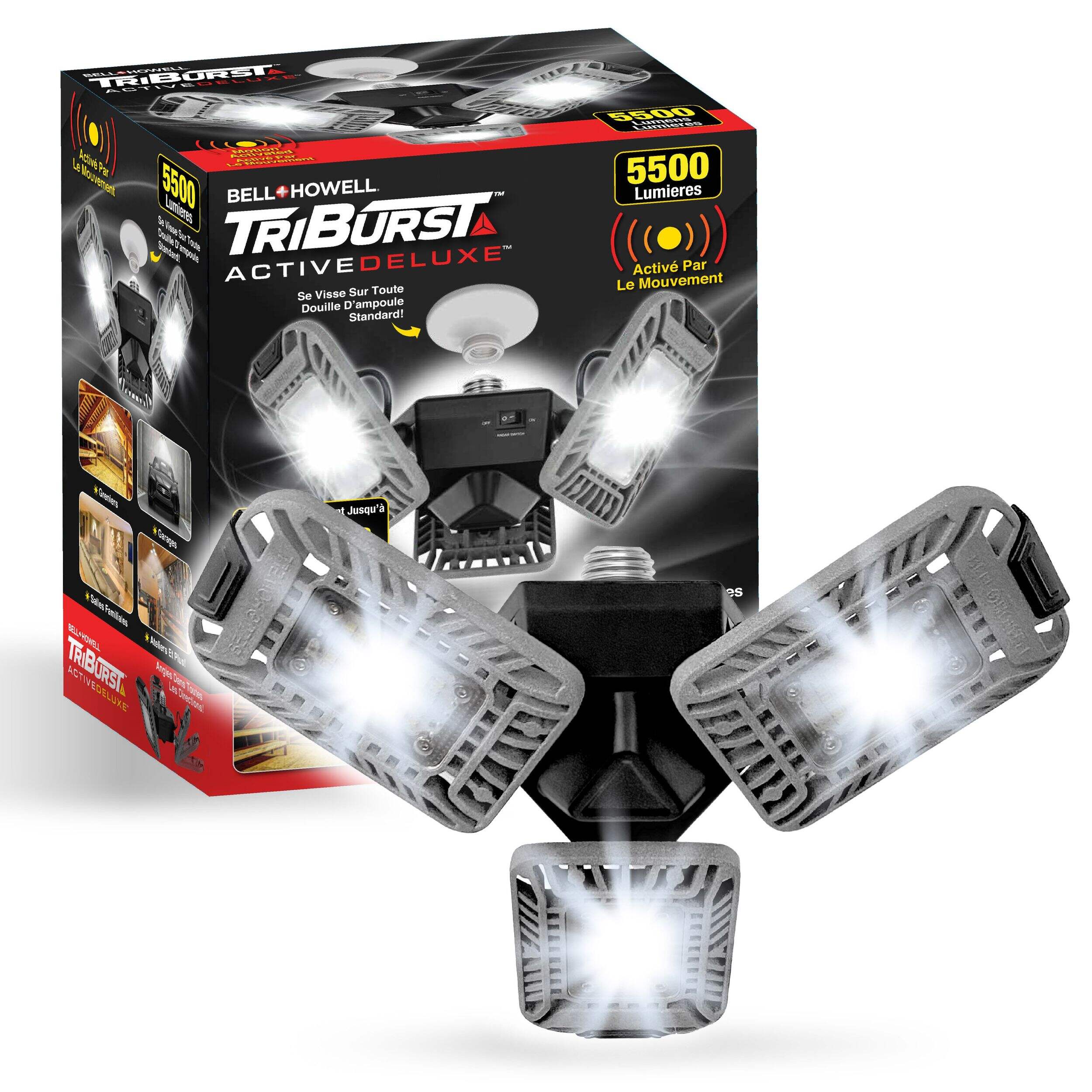 As Seen On TV Bell & Howell Triburst 5500 Lumen Motion Sensor Light Composite_or_Mixed