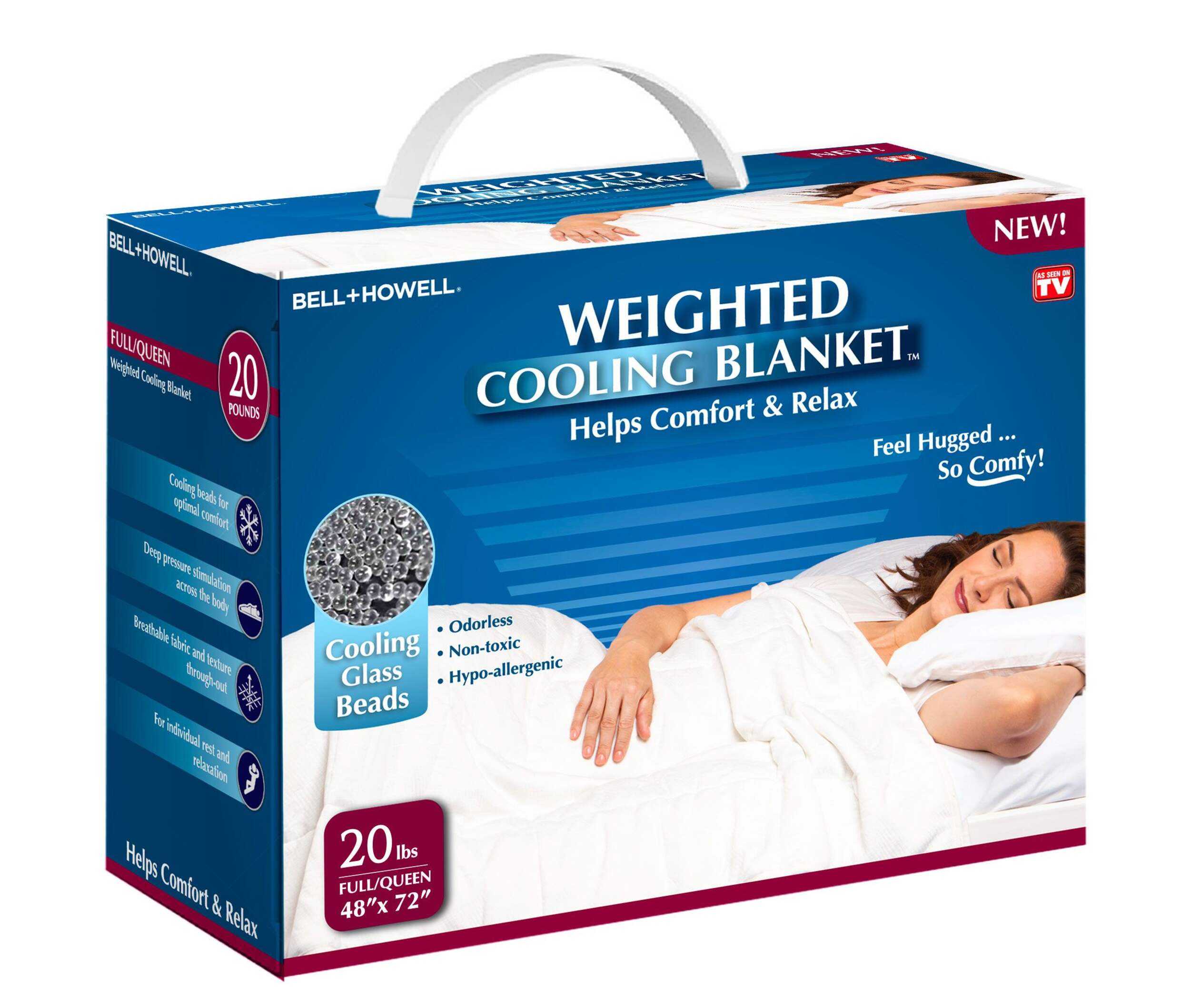 As Seen On TV Bell & Howell Cooling Comfort Weighted Blanket, 20lb