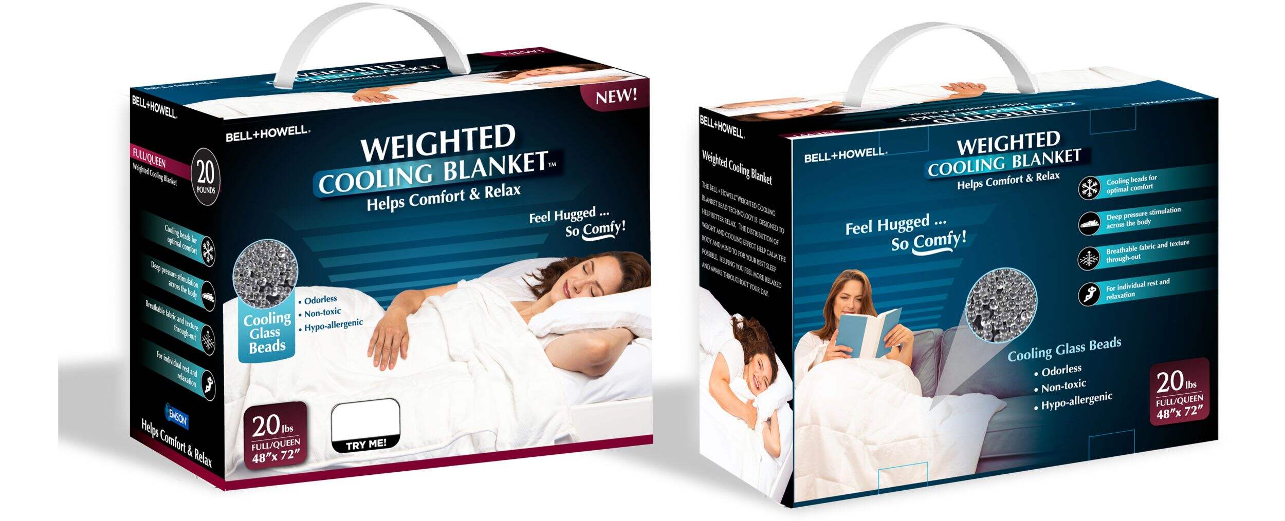As Seen On TV Bell & Howell Cooling Comfort Weighted Blanket, 20lb